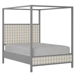 Byron Slim Upholstered wood upholstered bed in grey with Romo Kemble Putty fabric - Thumbnail