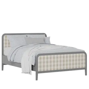 Keats Upholstered wood upholstered bed in grey with Romo Kemble Putty fabric - Thumbnail