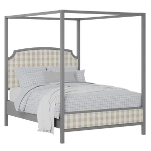 Shelley Slim Upholstered wood upholstered bed in grey with Romo Kemble Putty fabric - Thumbnail