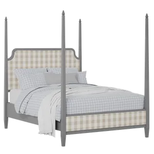 Wilde Slim Upholstered wood upholstered bed in grey with Romo Kemble Putty fabric - Thumbnail