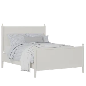 Marbella lit en bois peint en blanc avec matelas - Thumbnail