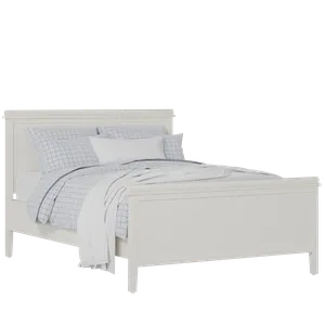 Nocturne lit en bois peint en blanc avec matelas - Thumbnail
