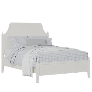 Ruskin Slim cama de madera pintada en blanco con colchón - Thumbnail