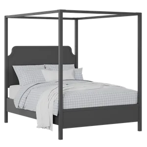 Tate Slim painted wood bed in black with Juno mattress - Thumbnail