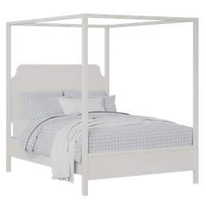 Tate Slim painted wood bed in white with Juno mattress - Thumbnail