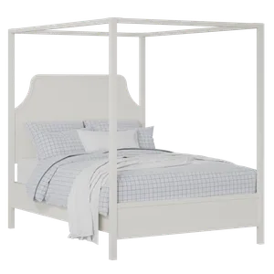 Tynan cama de madera pintada en blanco con colchón - Thumbnail