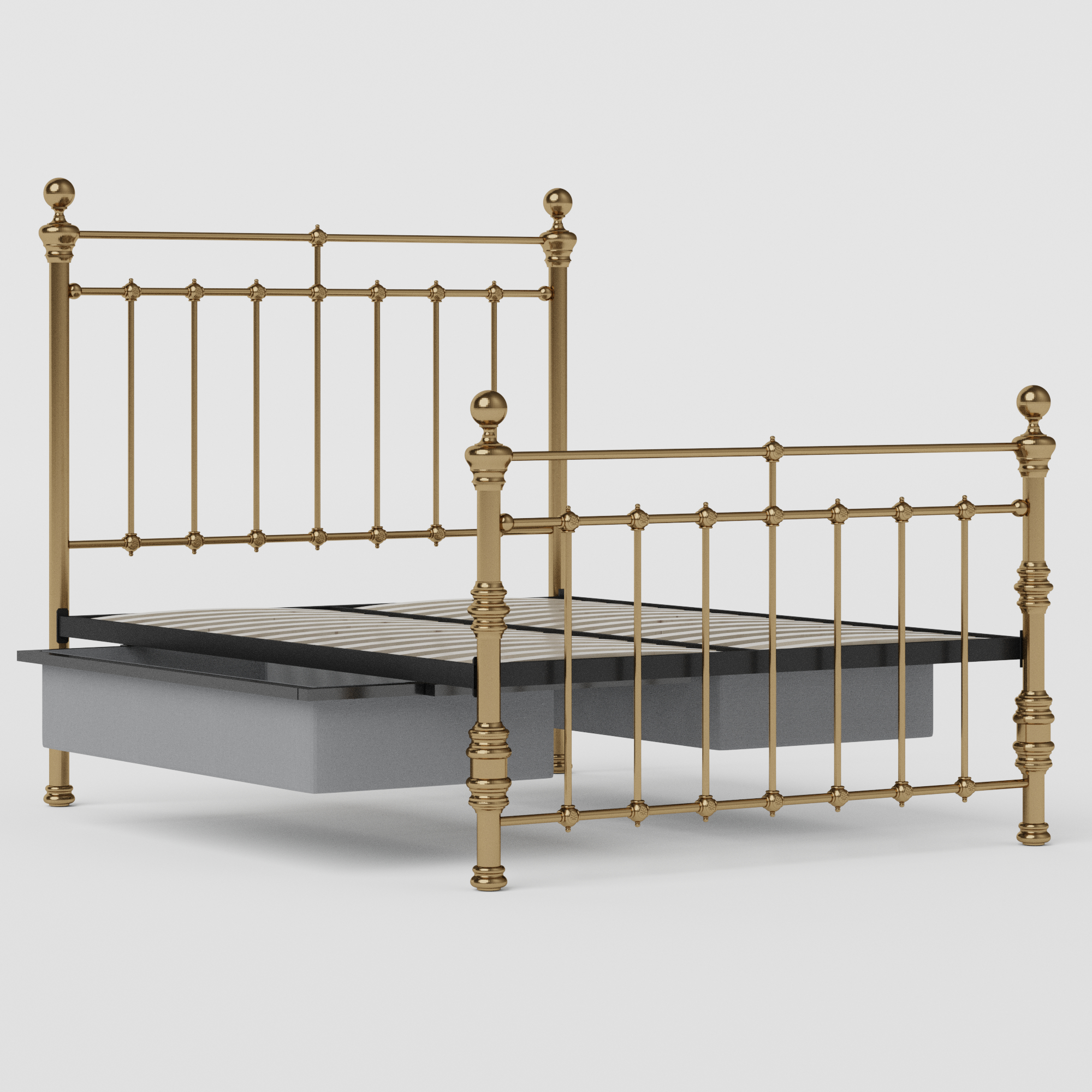 Waterford brass bed with drawers