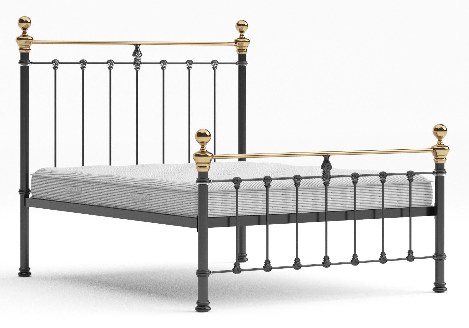 Hamilton Low Footend Iron/Metal Bed Frame with Brass Original Bed