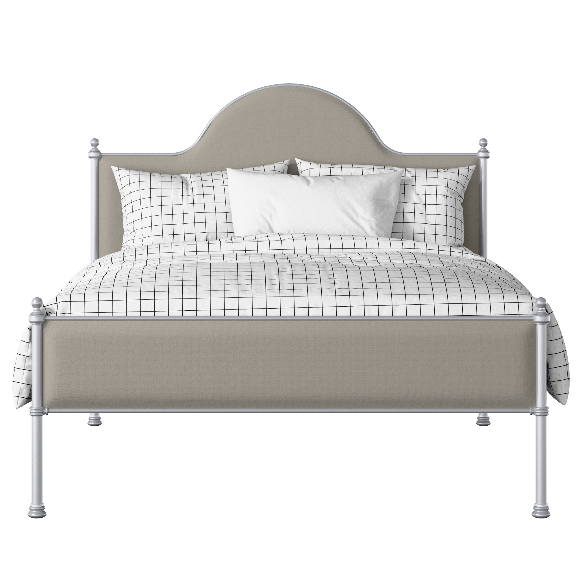 Iron upholstered bed discount