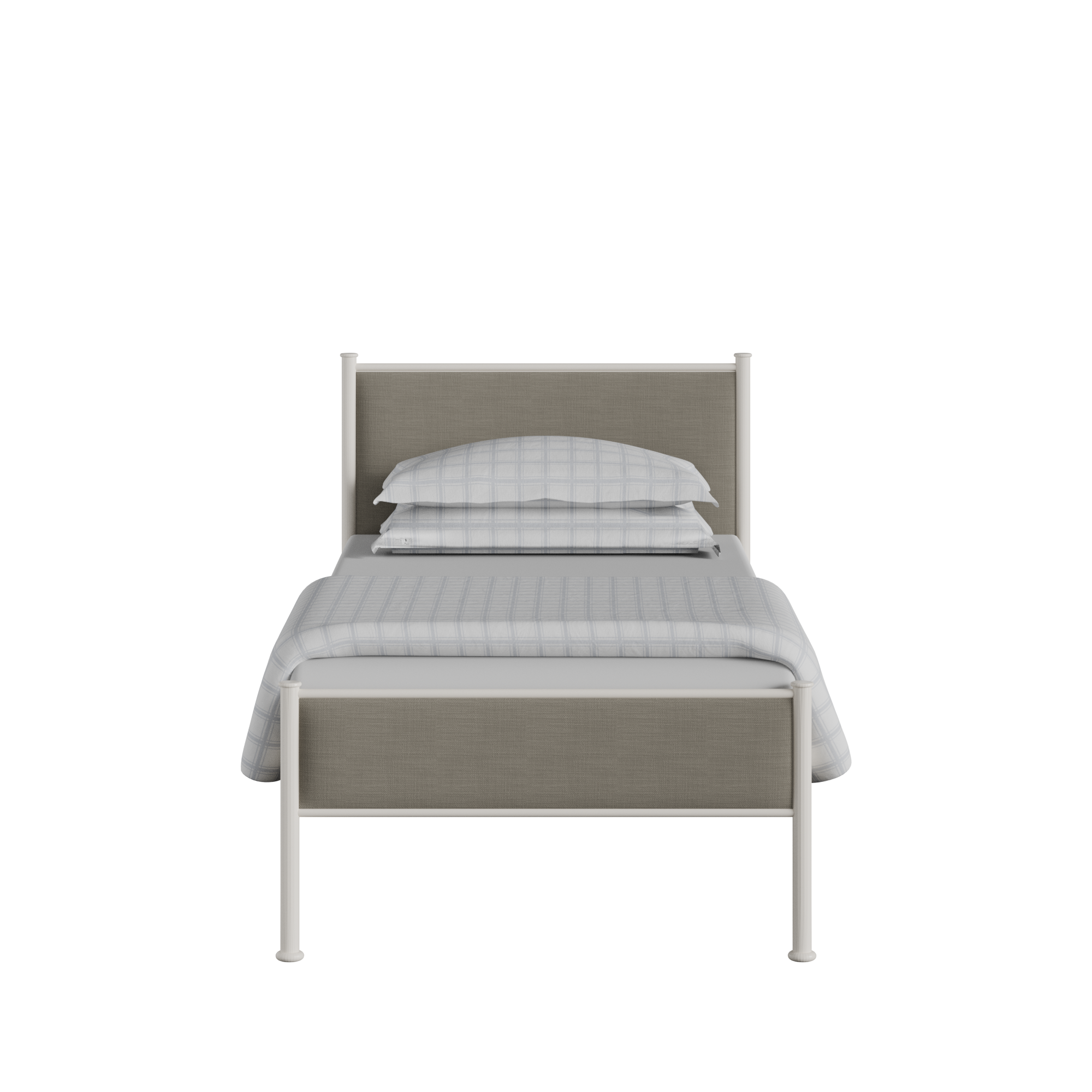 Brest iron/metal single bed in ivory