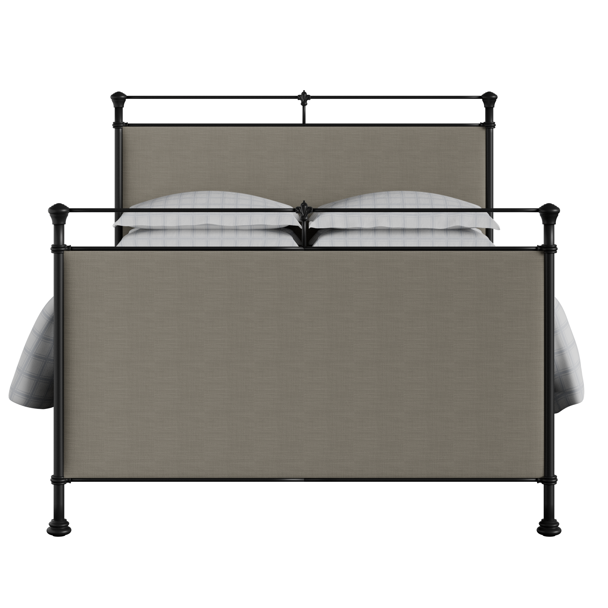 Iron on sale upholstered bed