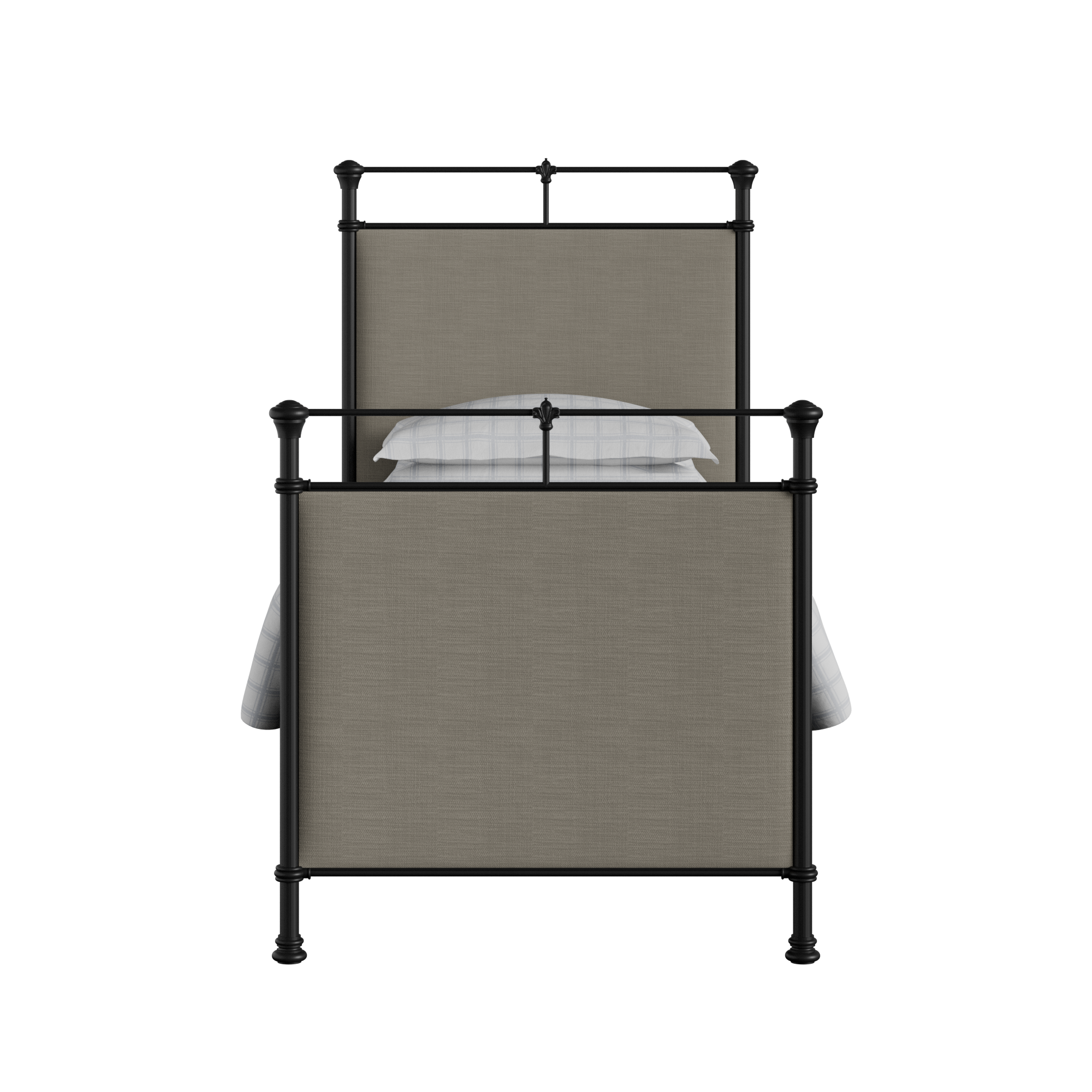 Iron on sale upholstered bed