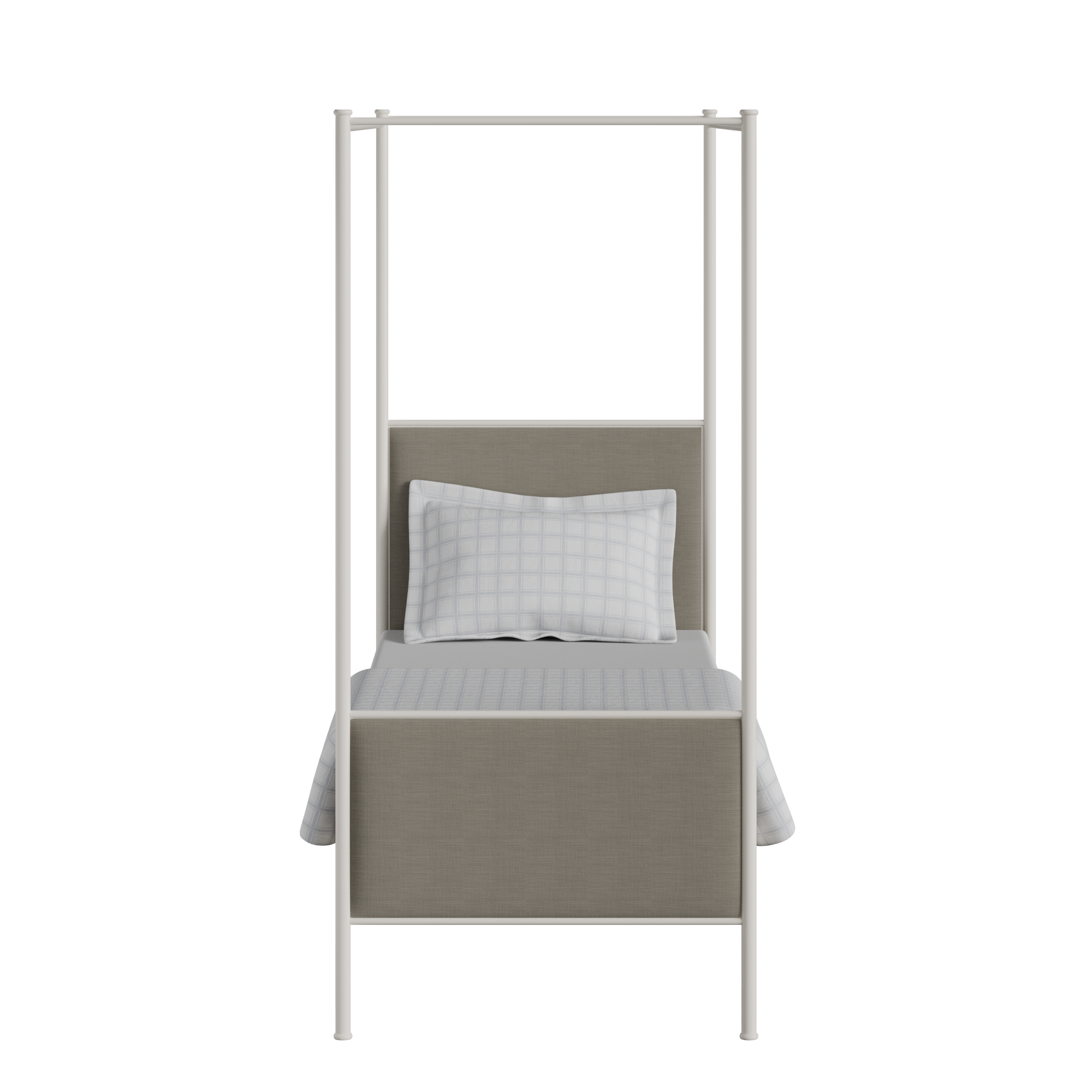 Reims iron/metal single bed in ivory
