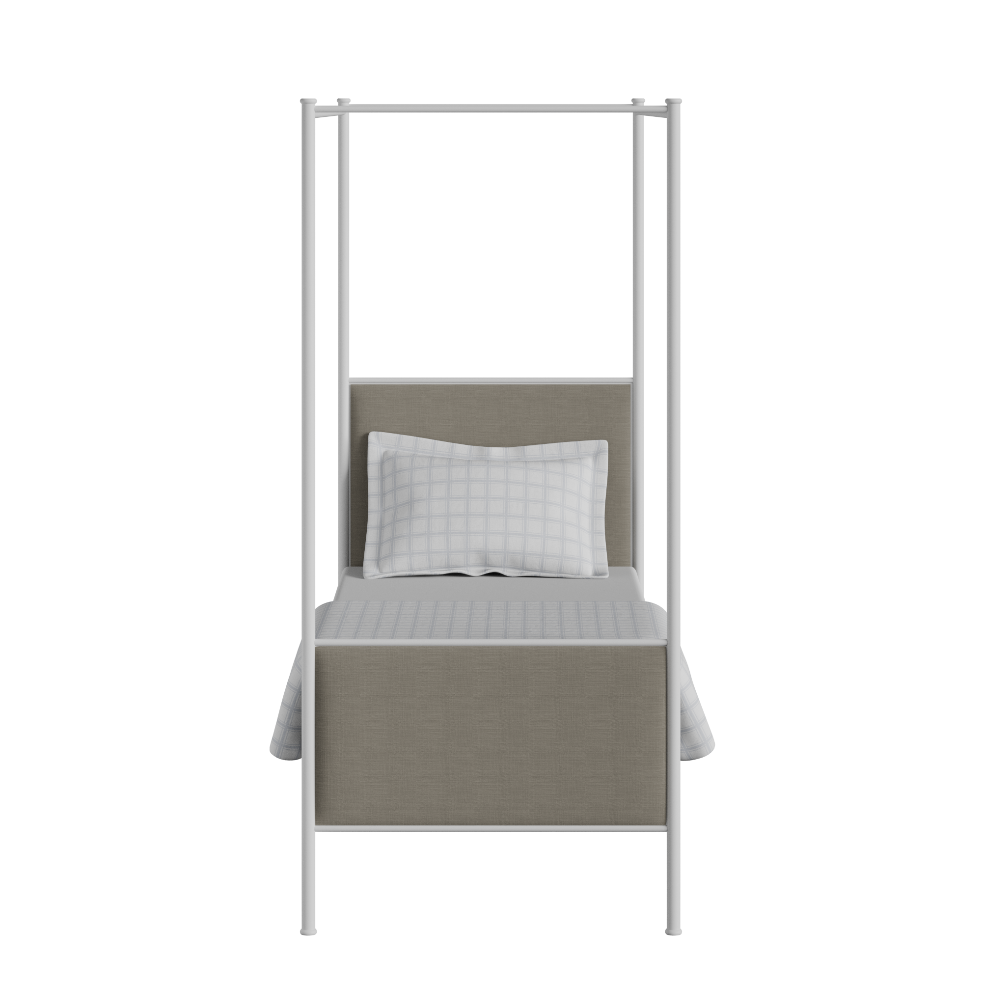 Reims cama individual de metal en blanco