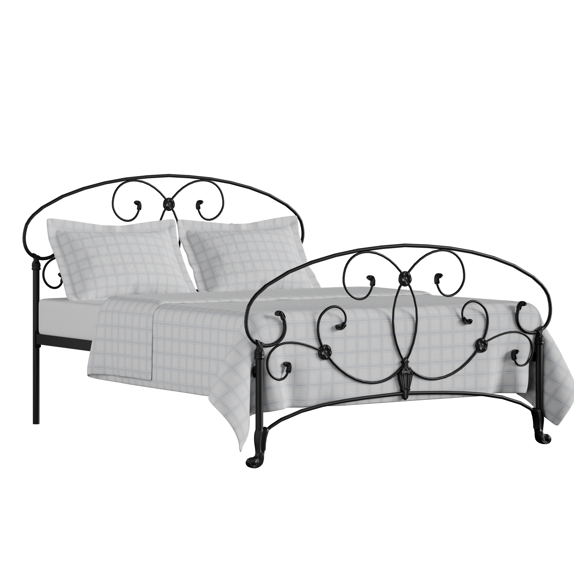 Arigna cama de metal en negro con colchón