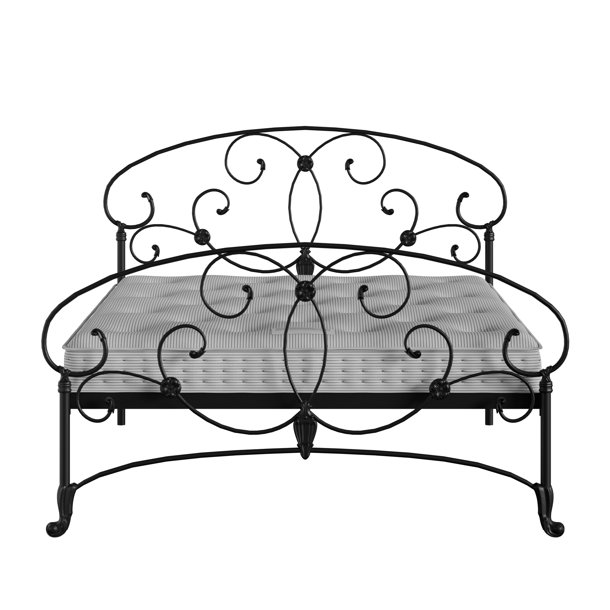 Arigna iron/metal bed in black with Juno mattress
