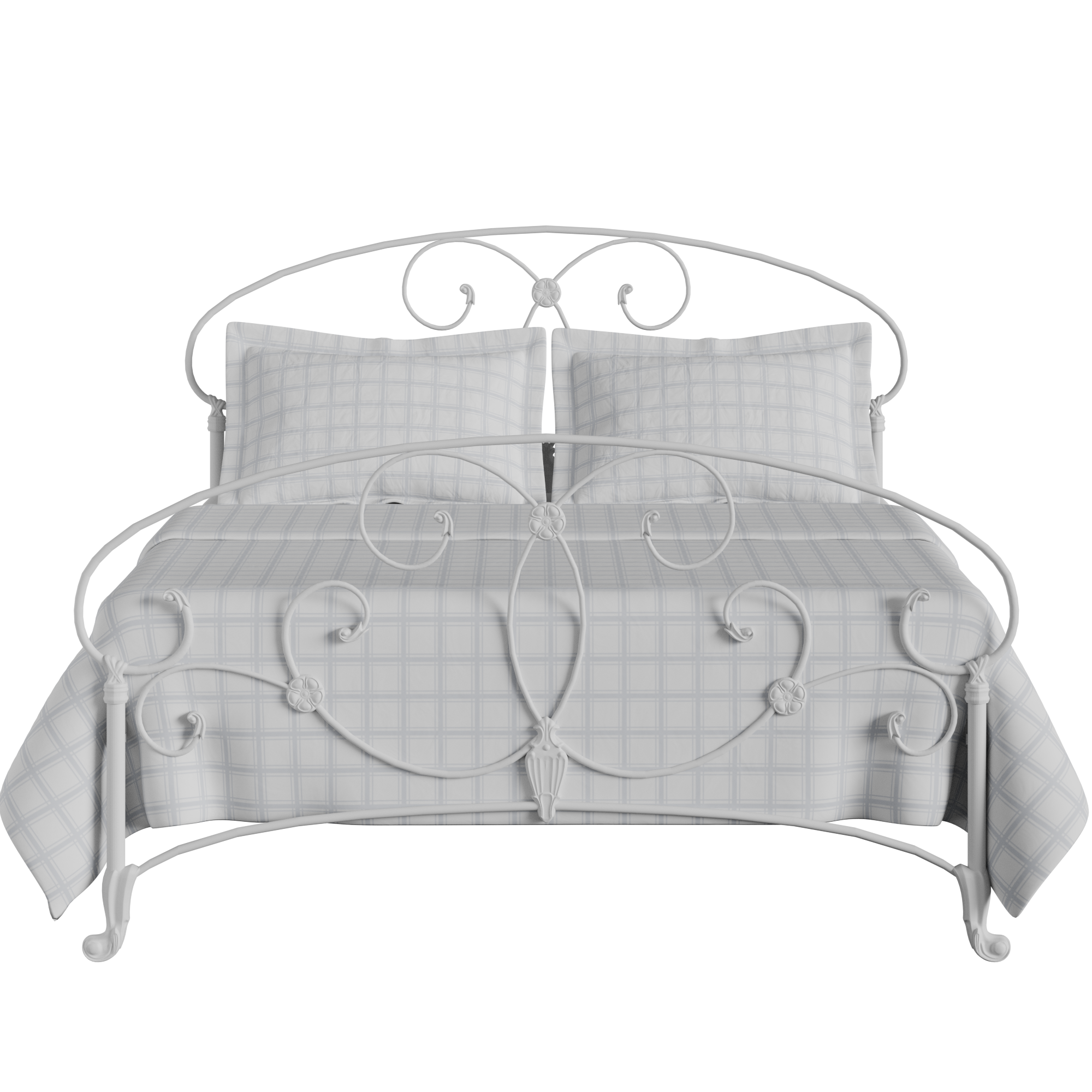 Arigna iron/metal bed in white