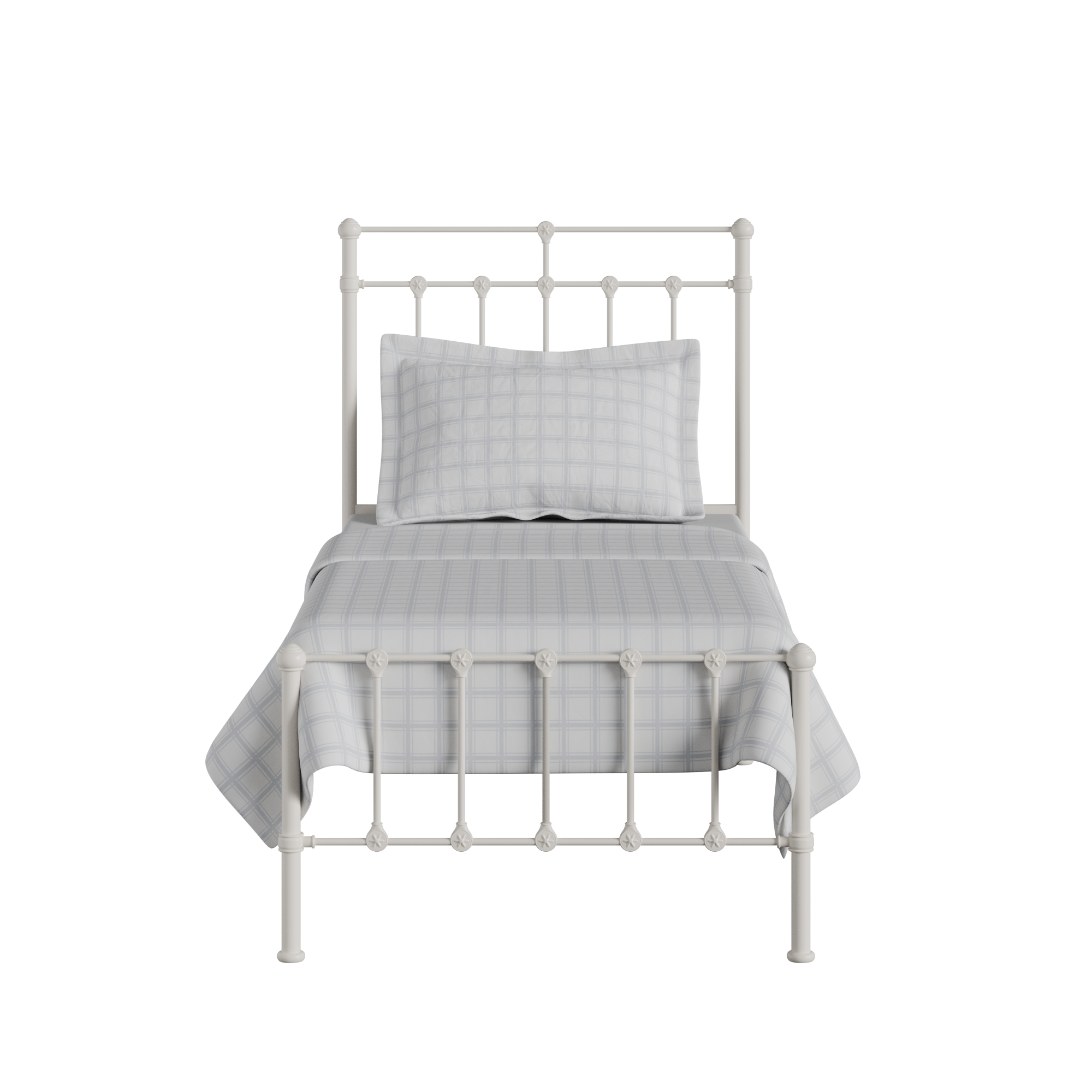 Ashley iron/metal single bed in ivory