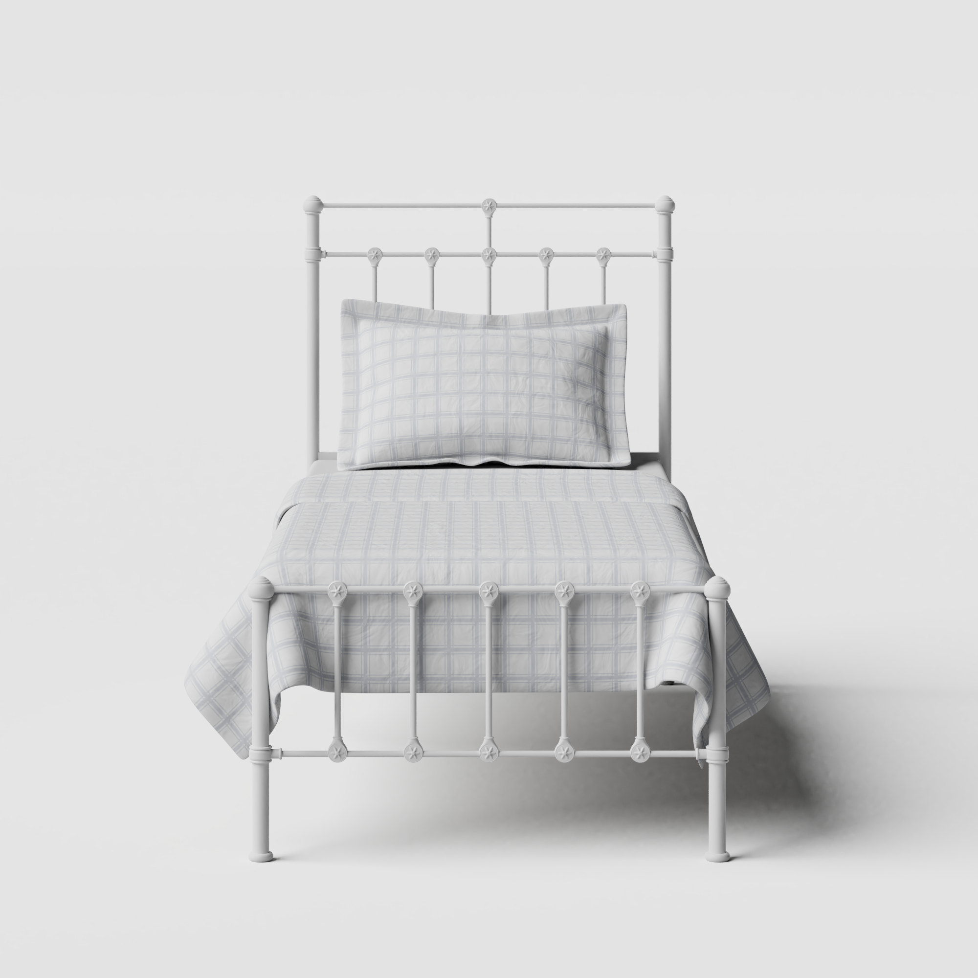 Ashley iron/metal single bed in white