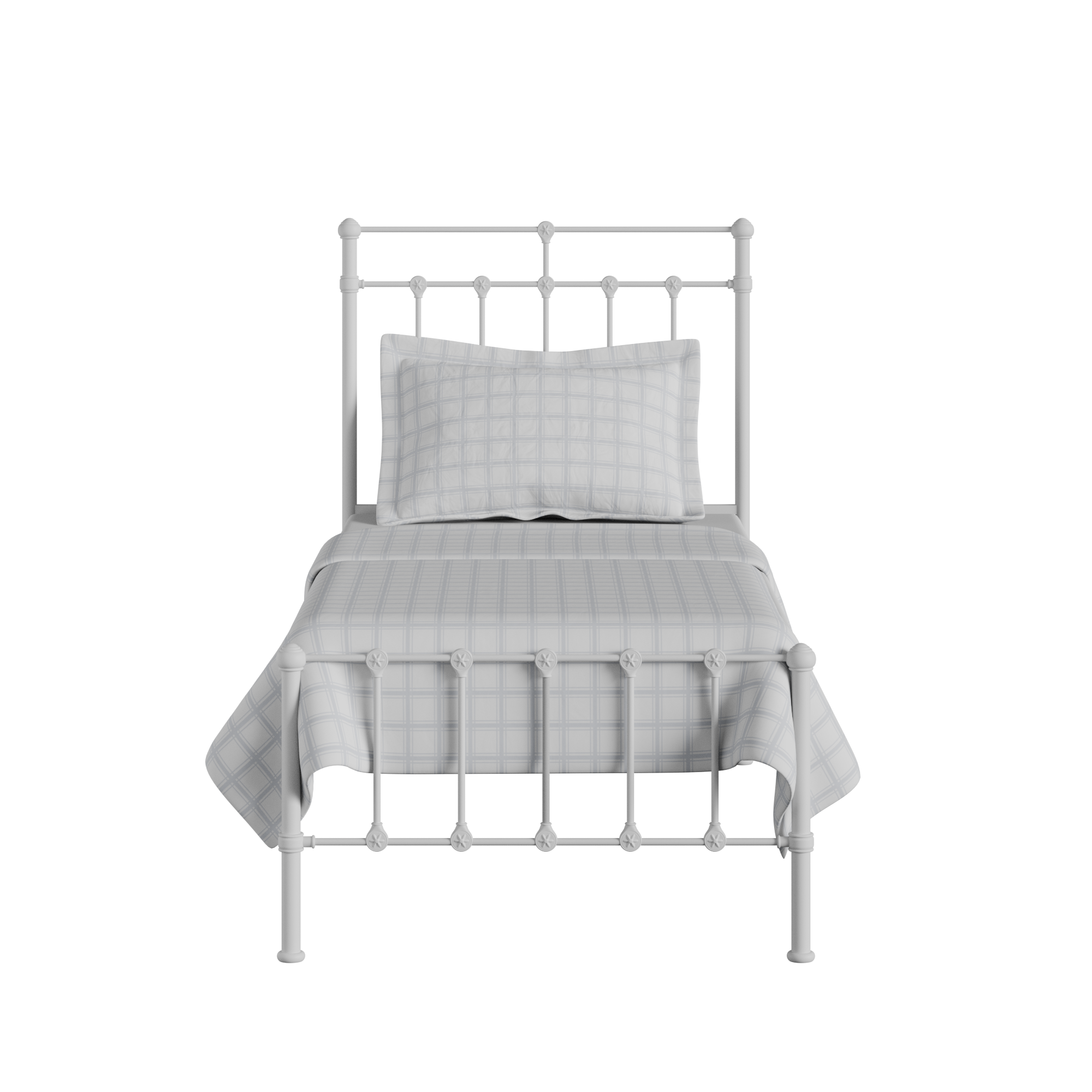 Ashley iron/metal single bed in white