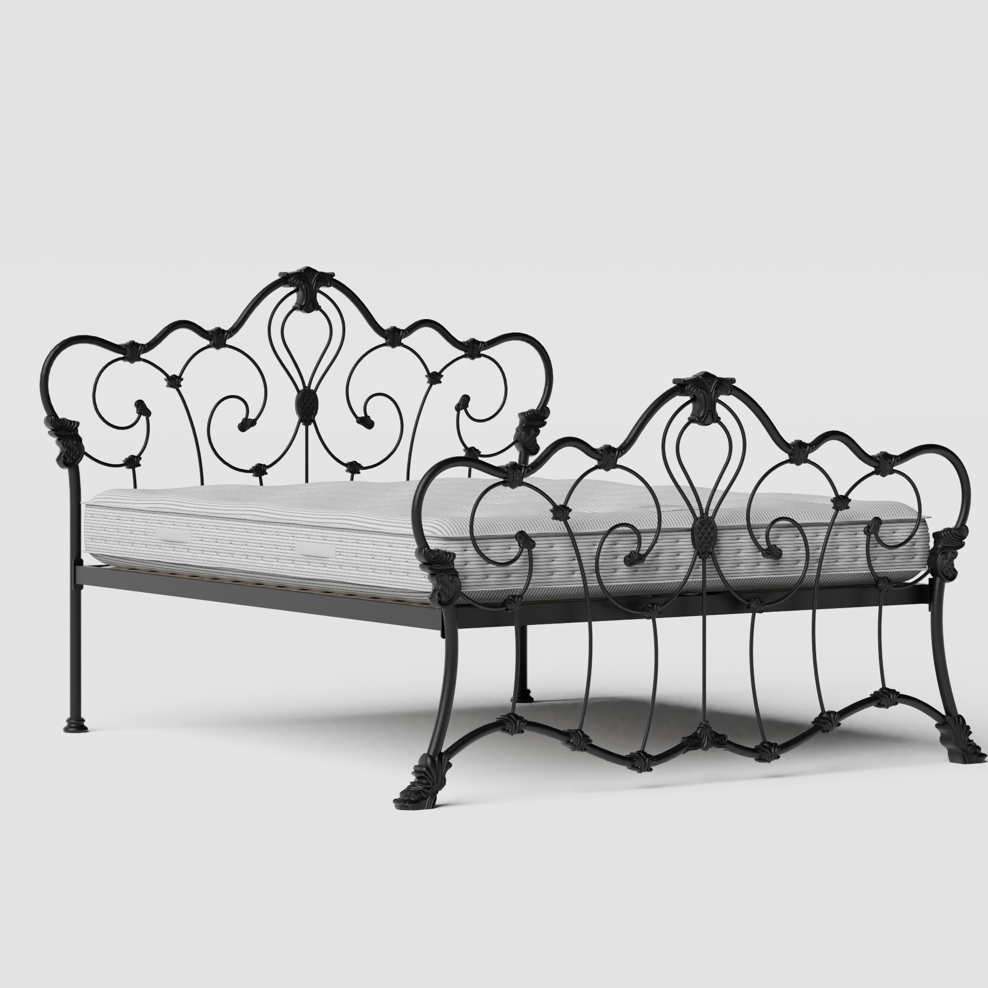 Athalone iron/metal bed in black with Juno mattress