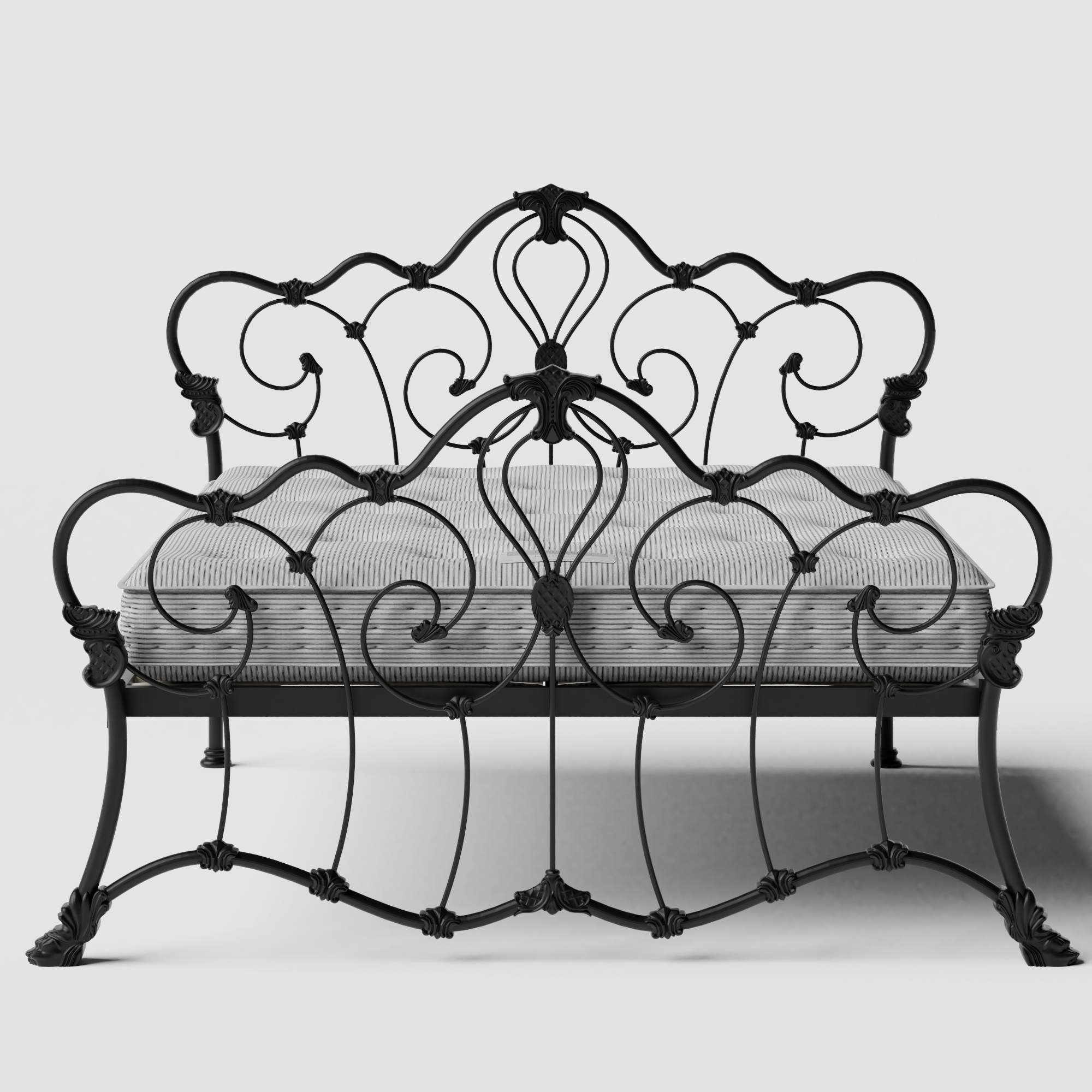 Athalone iron/metal bed in black with Juno mattress