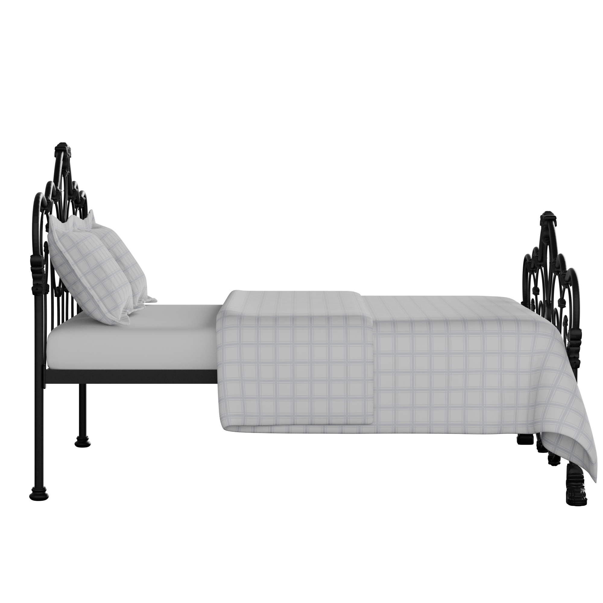 Athalone cama de metal en negro con colchón