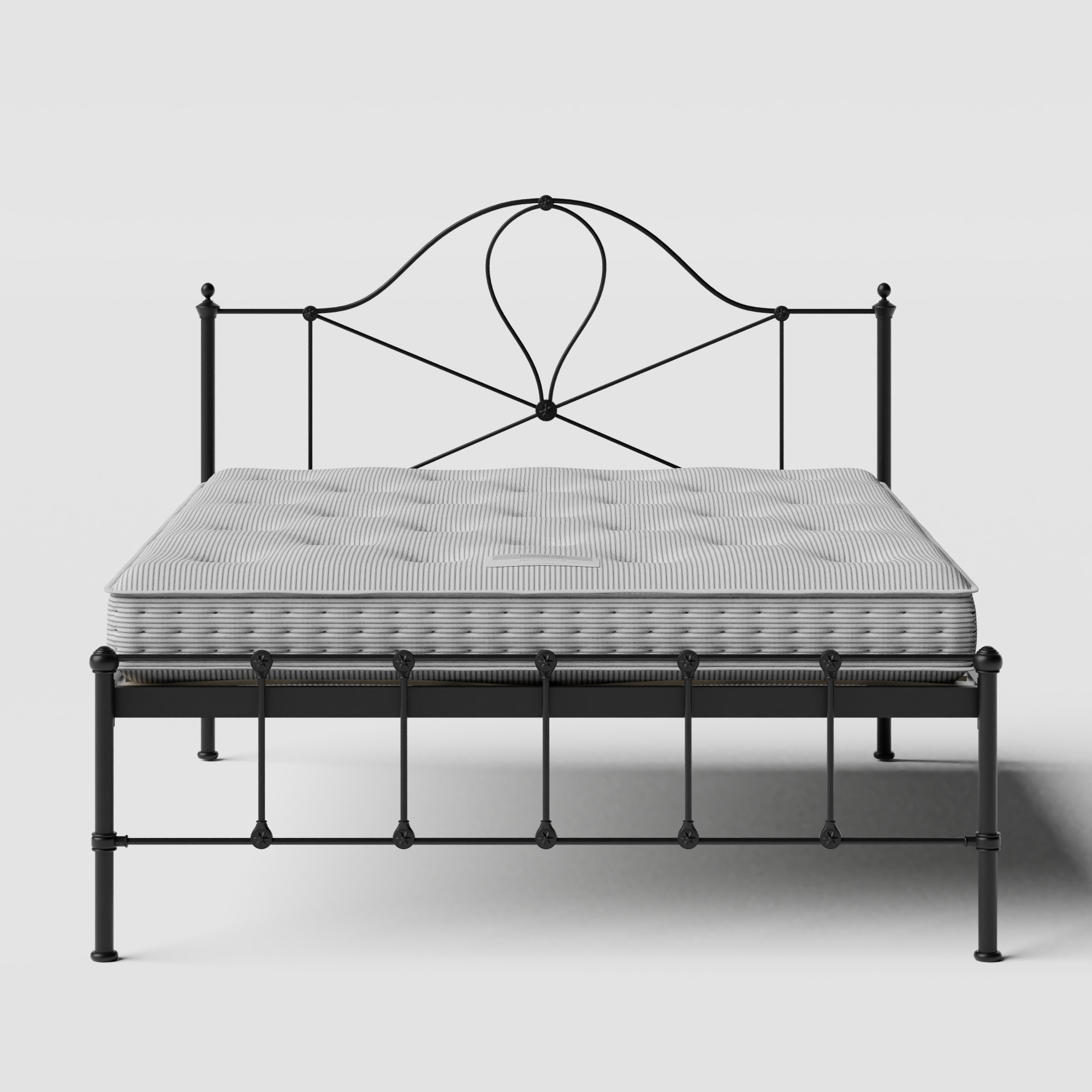 Athena iron/metal bed in black with Juno mattress