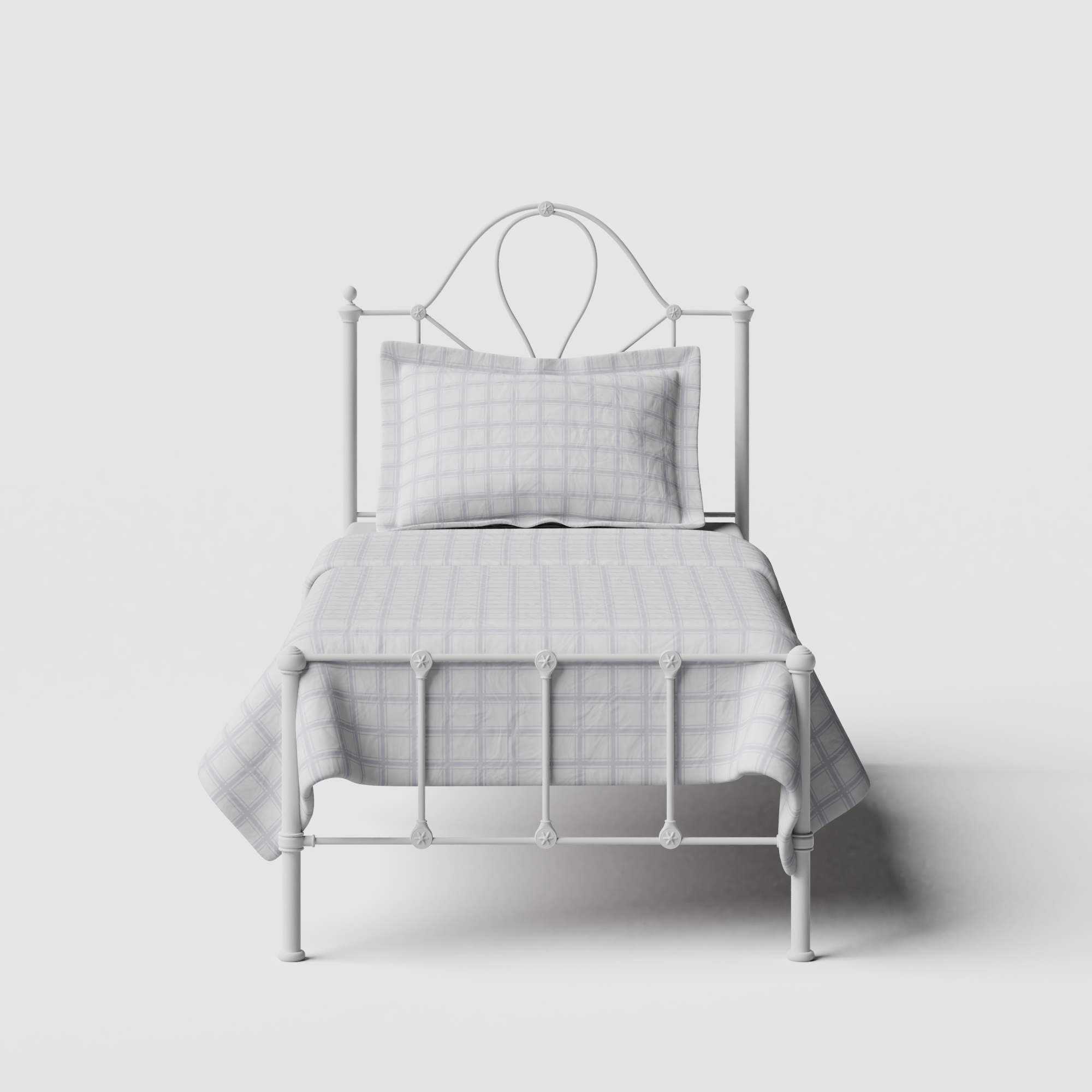 Athena iron/metal single bed in white