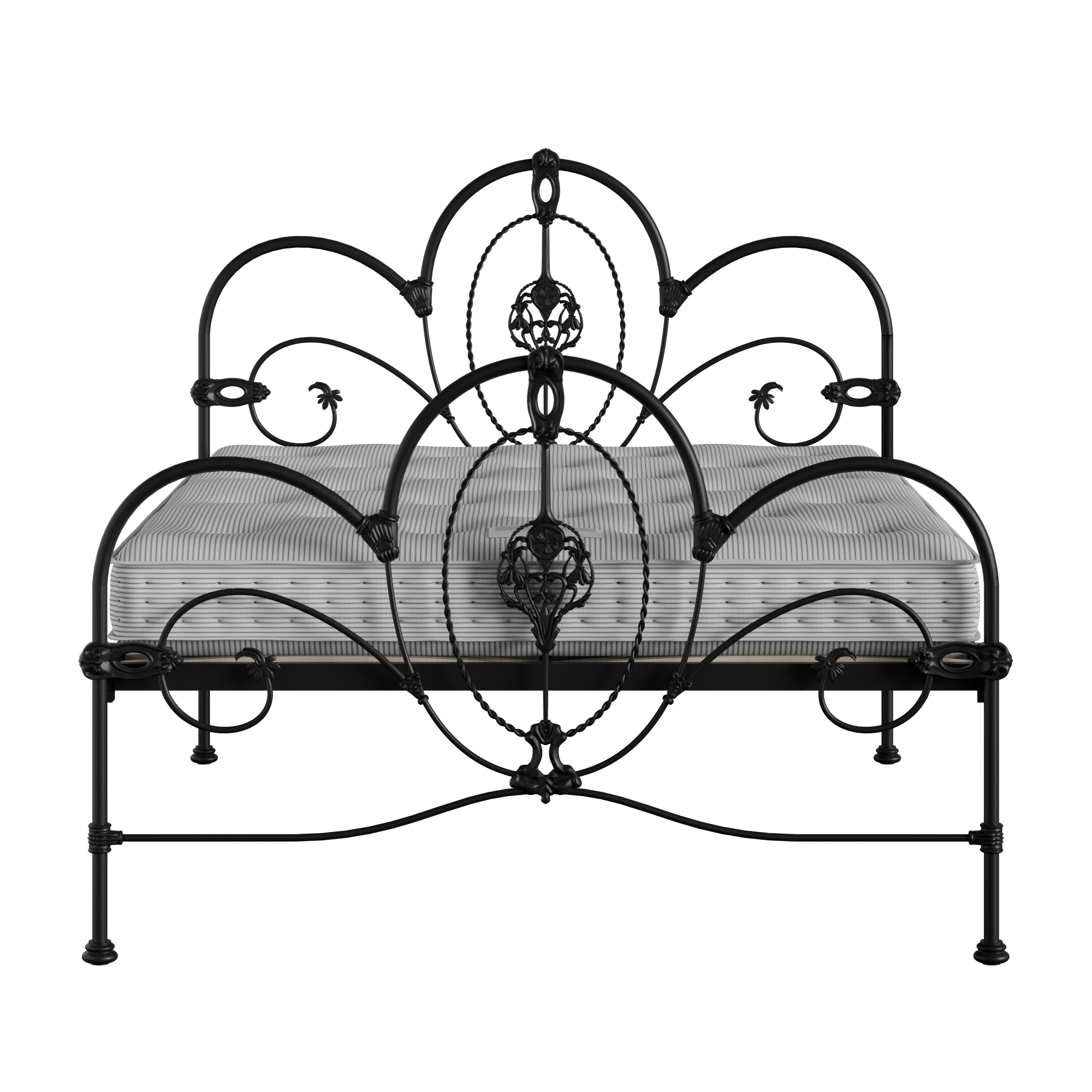 Ballina iron/metal bed in black with Juno mattress