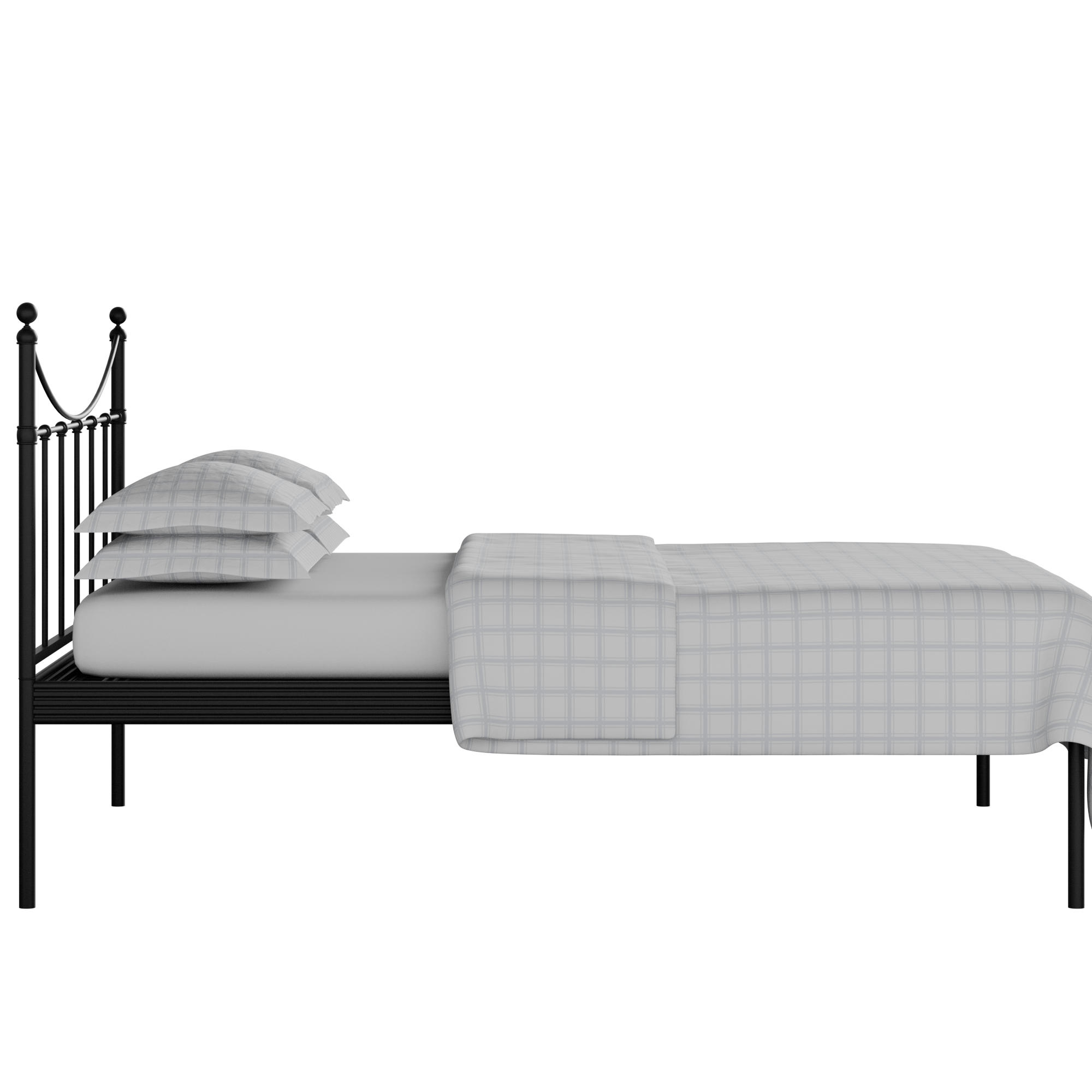 Camden iron/metal bed in black with Juno mattress