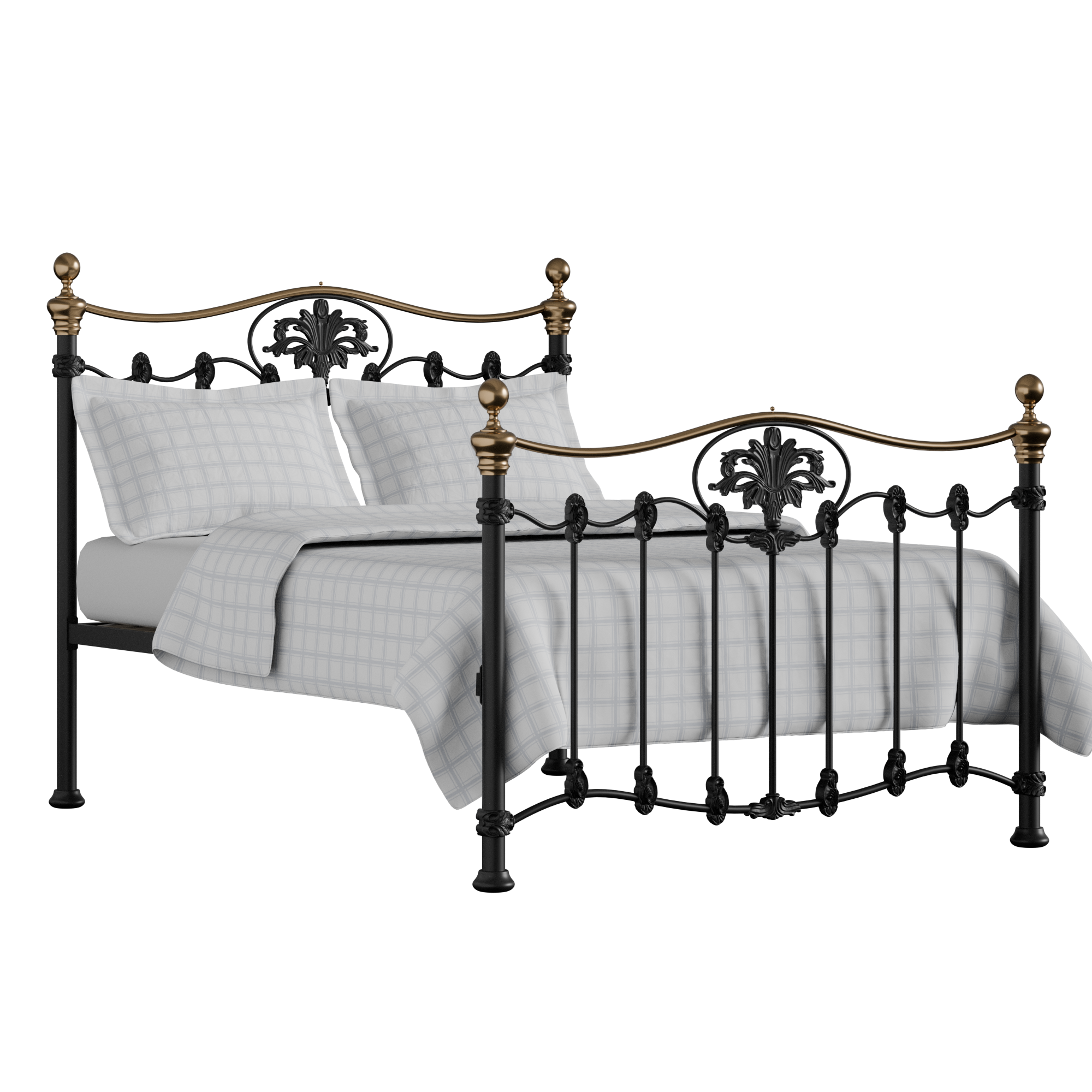 Camolin iron/metal bed in black with Juno mattress