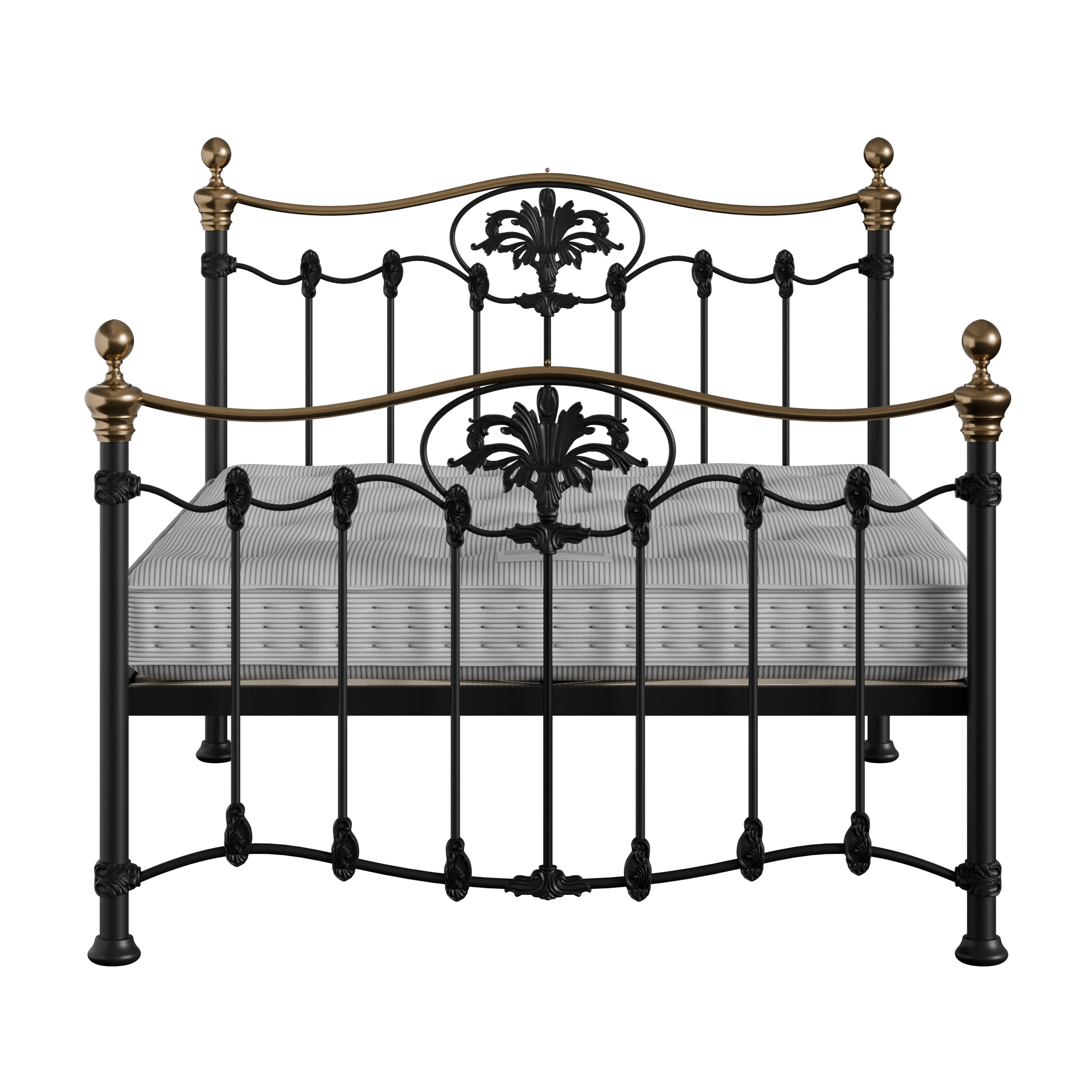 Camolin iron/metal bed in black with Juno mattress