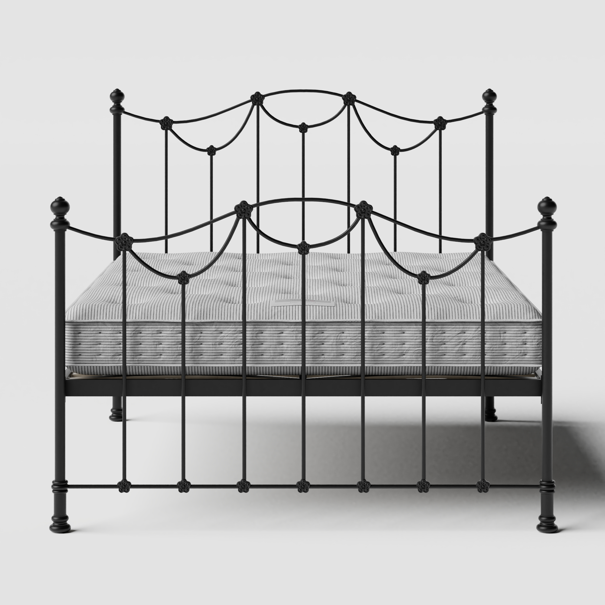 Carie iron/metal bed in black with Juno mattress
