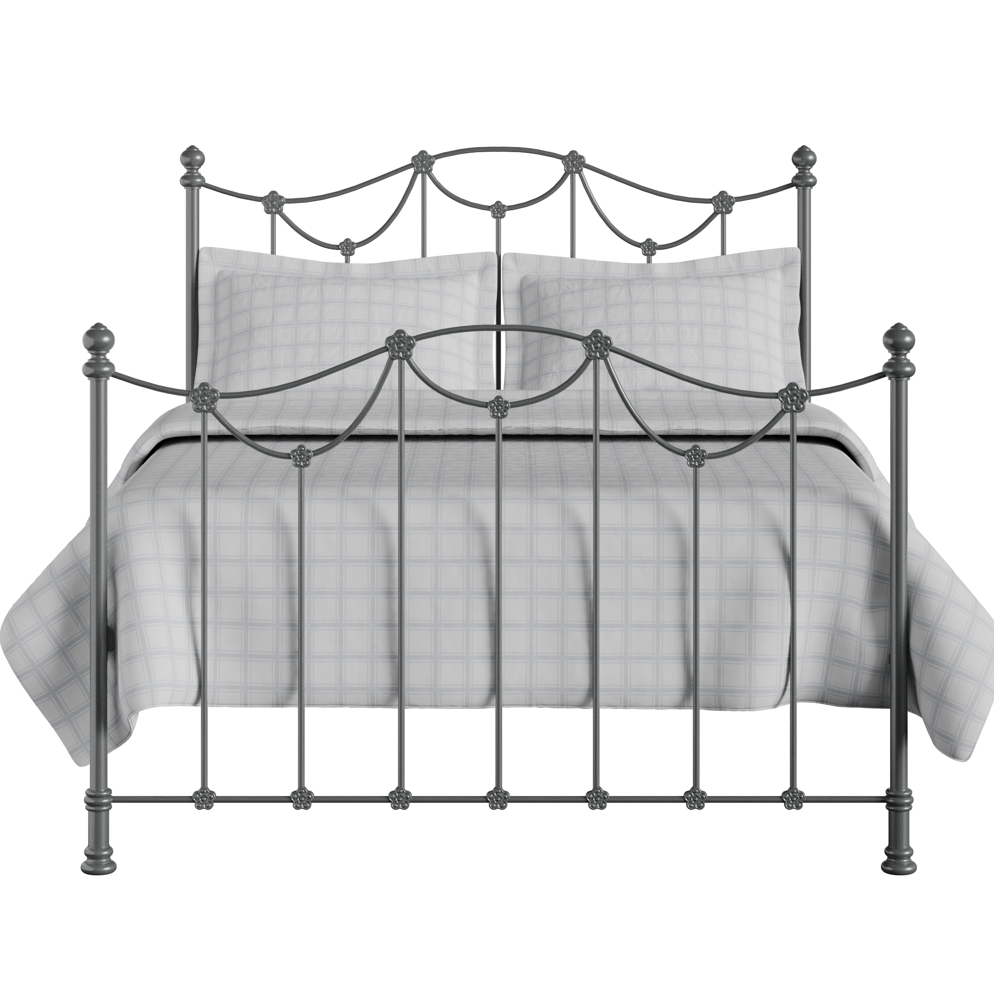 Carie iron/metal bed in pewter