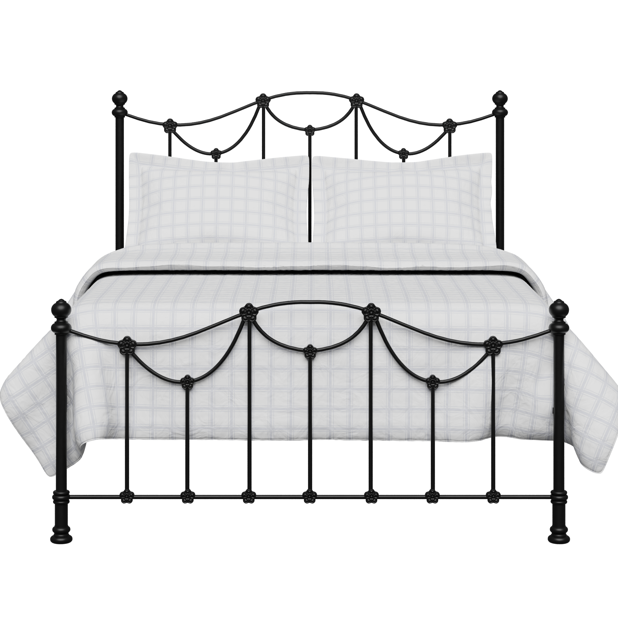 Carie Low Footend Iron Metal Bed, Low Black Bed Frame