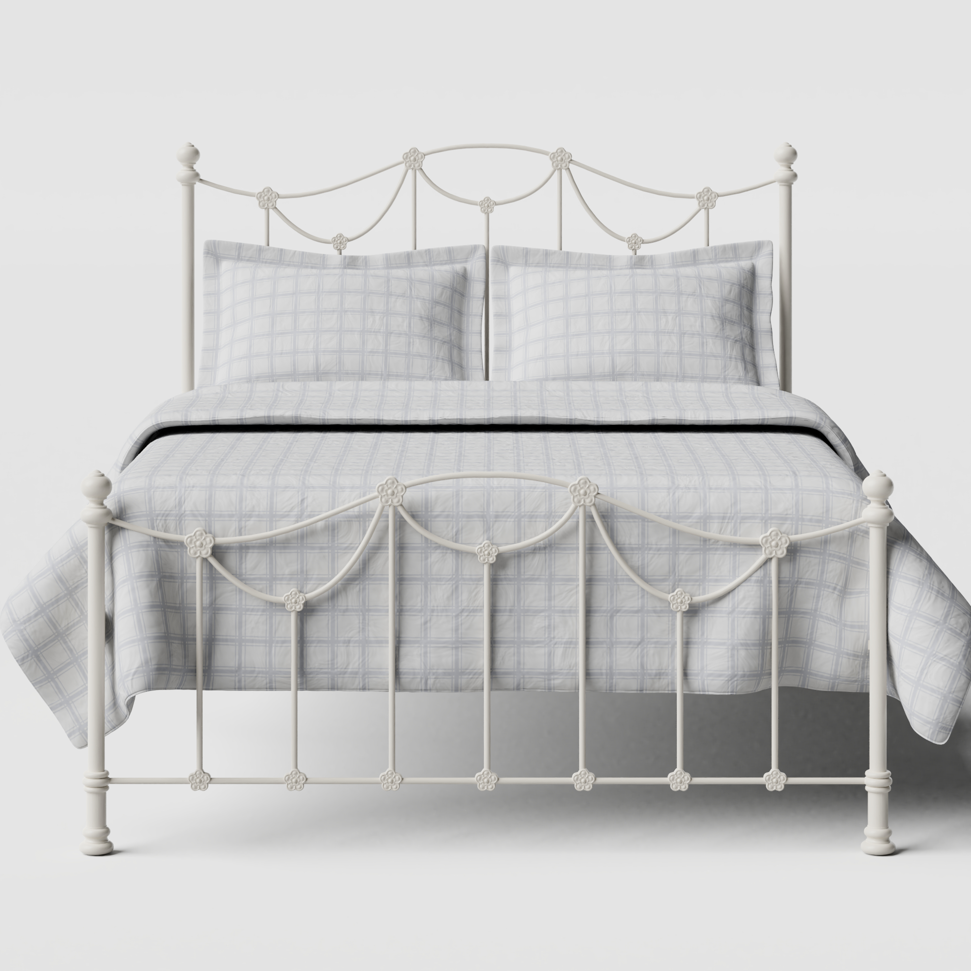 Carie Low Footend iron/metal bed in ivory