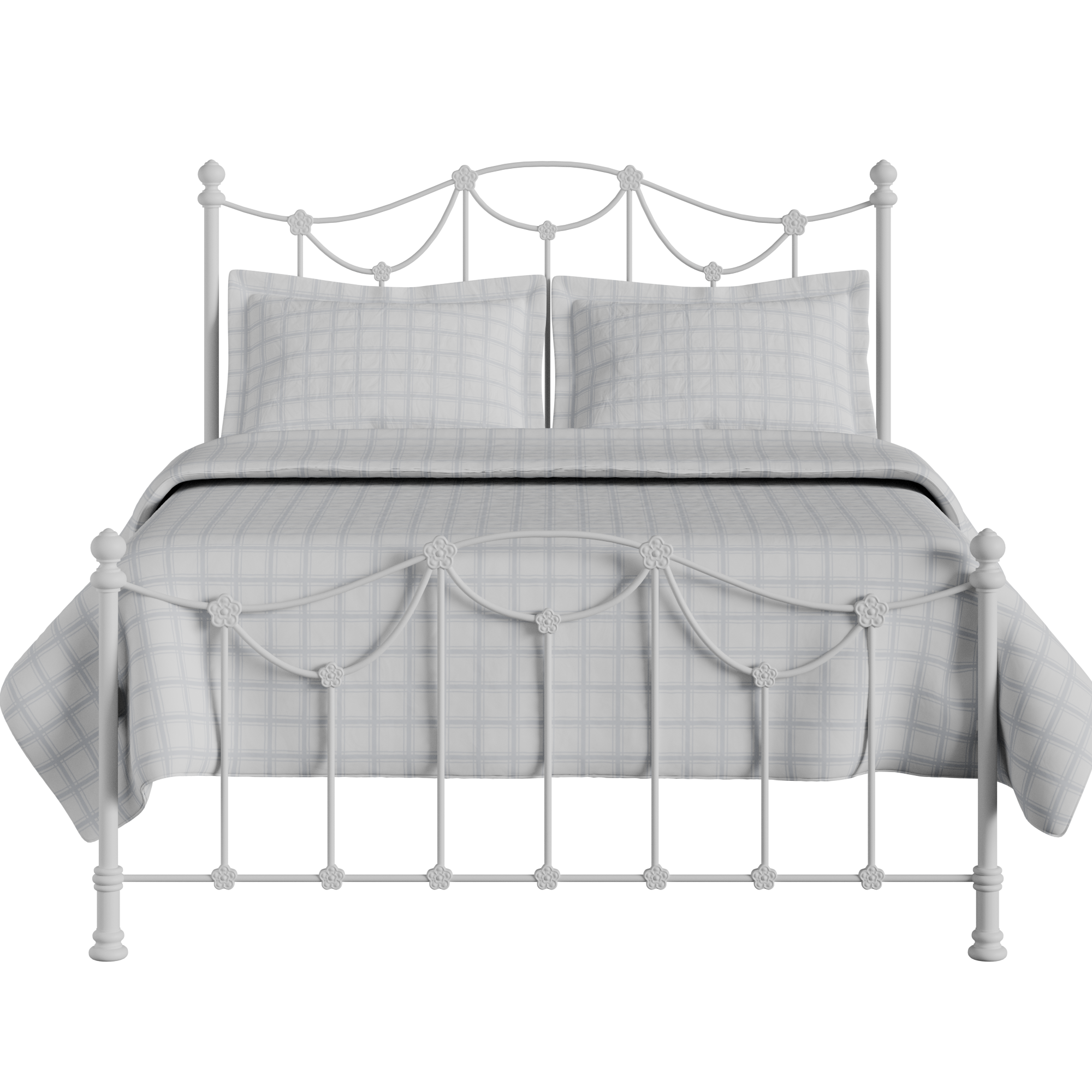 Carie Low Footend iron/metal bed in white