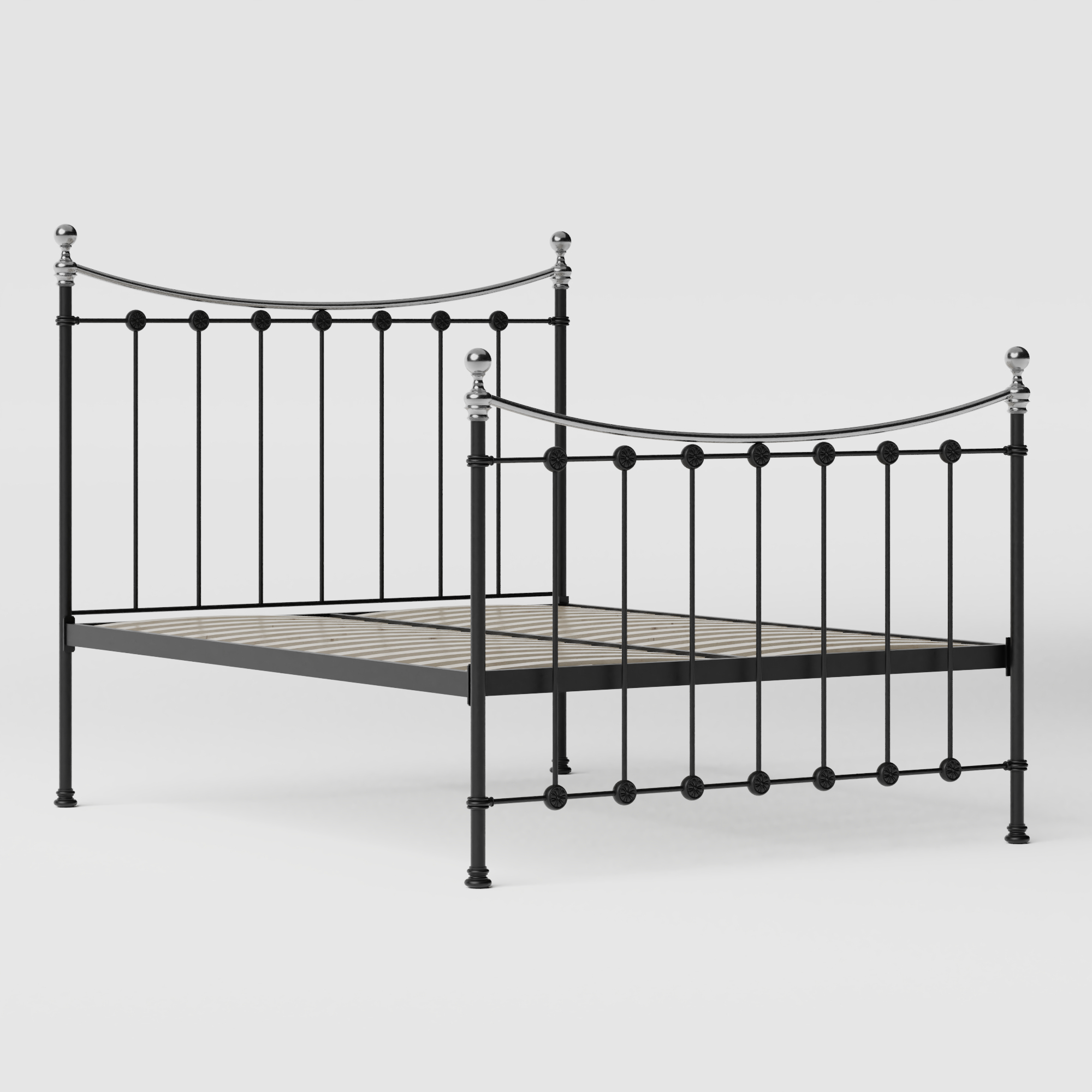 Carrick Chromo cama de metal en negro