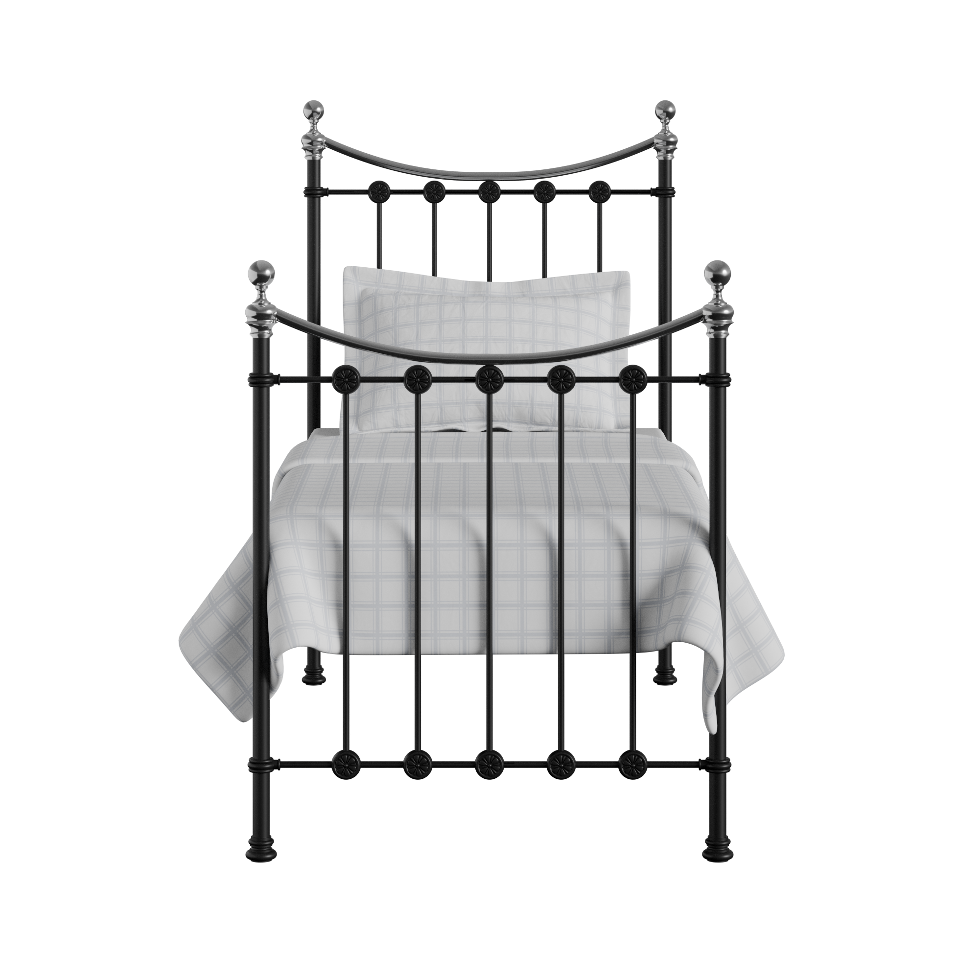 Carrick Chromo iron/metal single bed in black