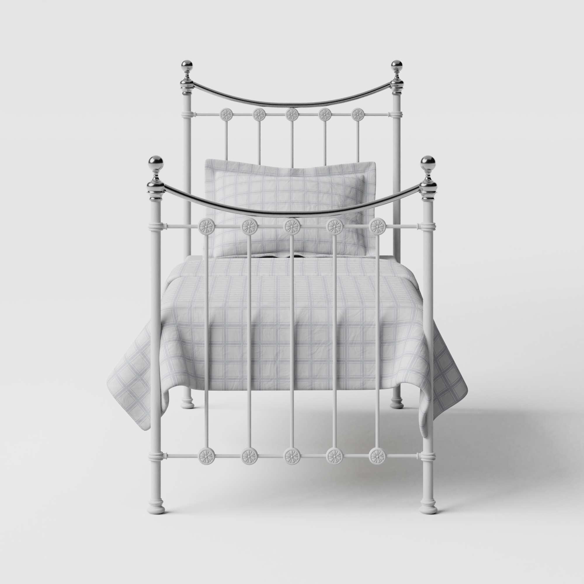 Carrick Chromo cama individual de metal en blanco