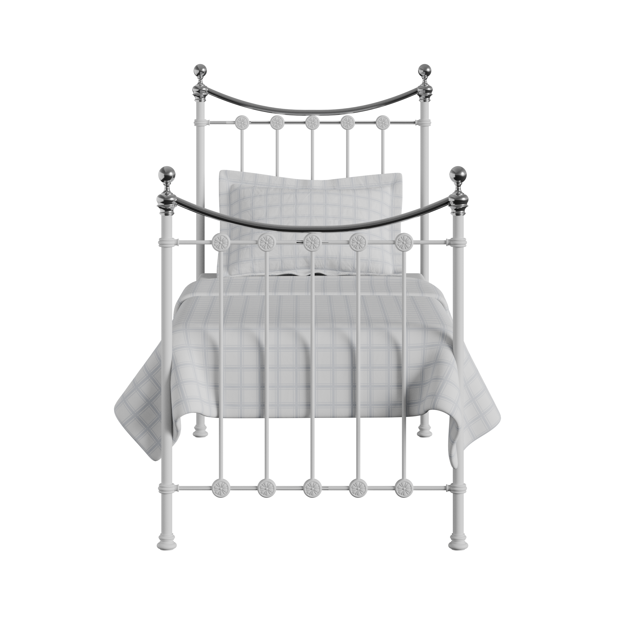 Carrick Chromo iron/metal single bed in white