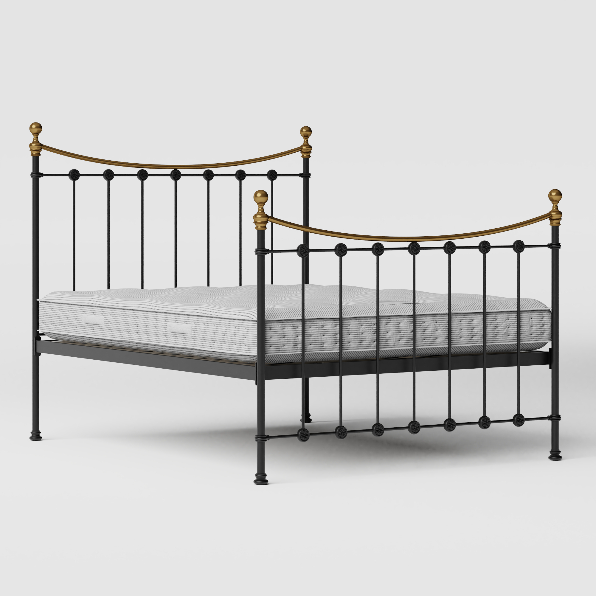 Carrick cama de metal en negro con colchón