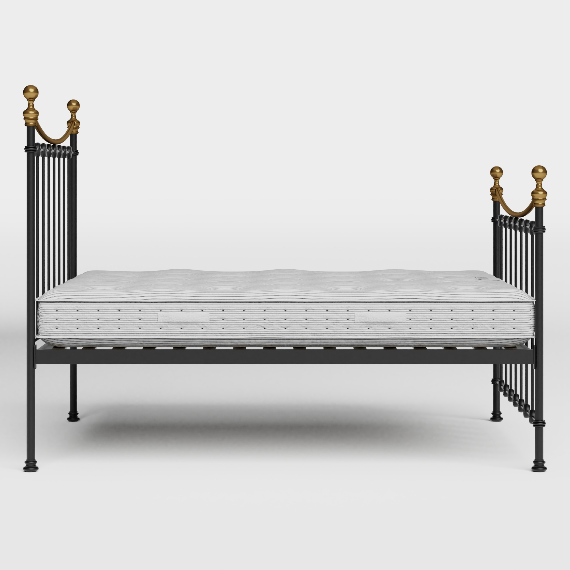 Carrick cama de metal en negro con colchón