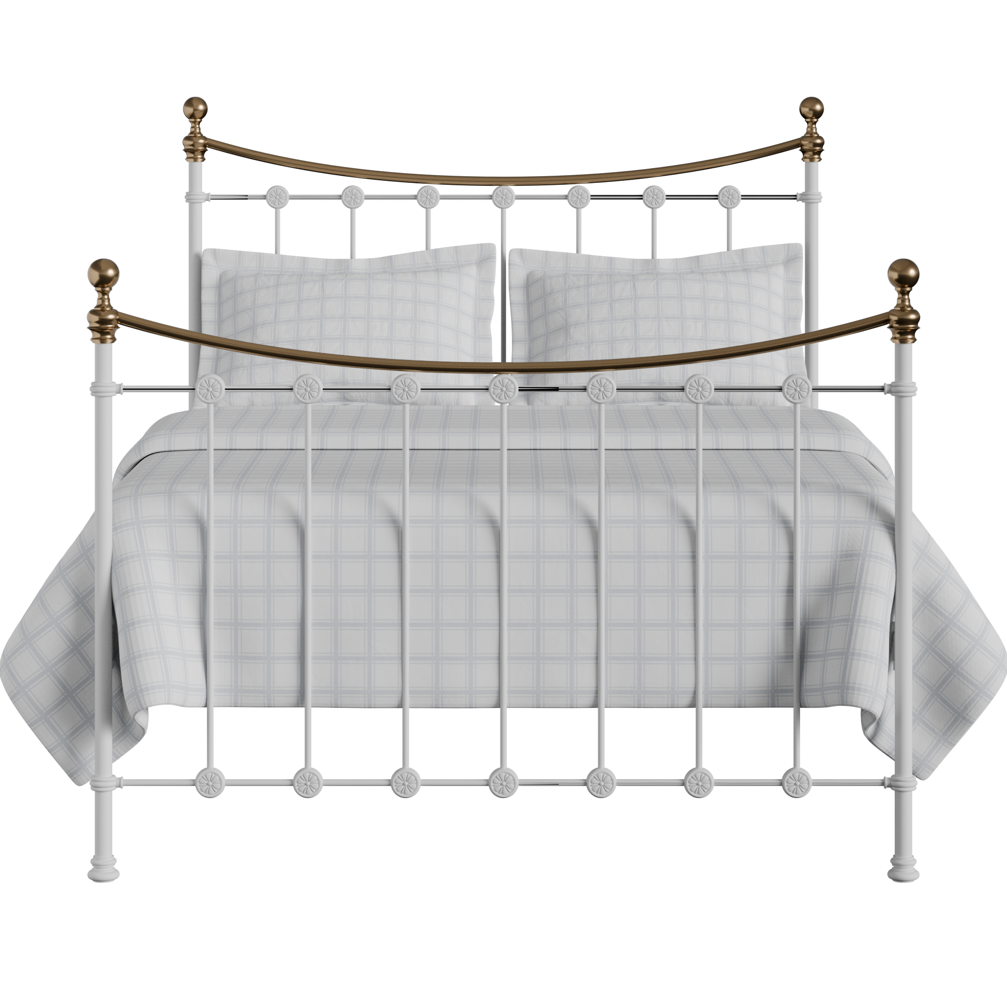 Carrick cama de metal en blanco