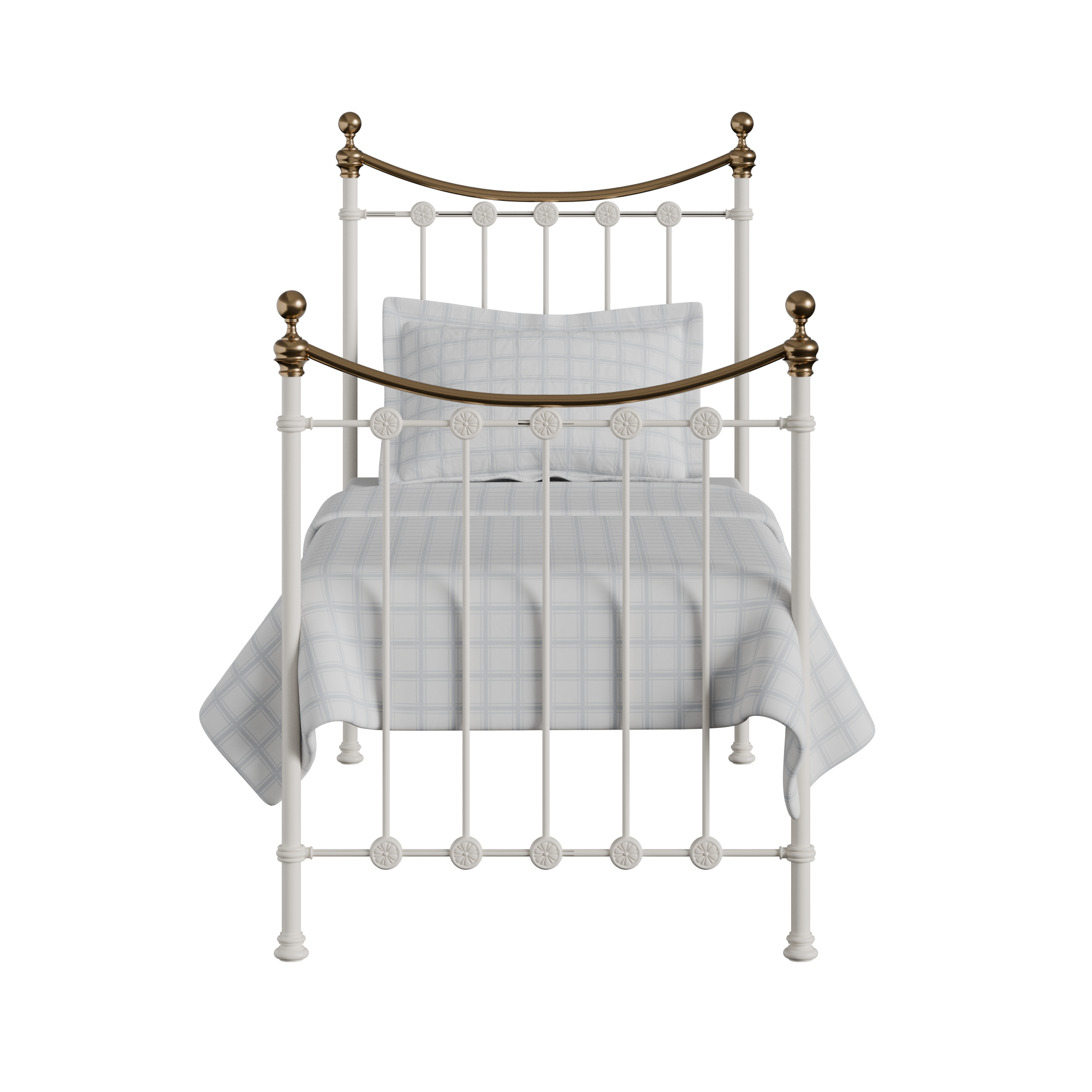 Carrick cama individual de metal en crema