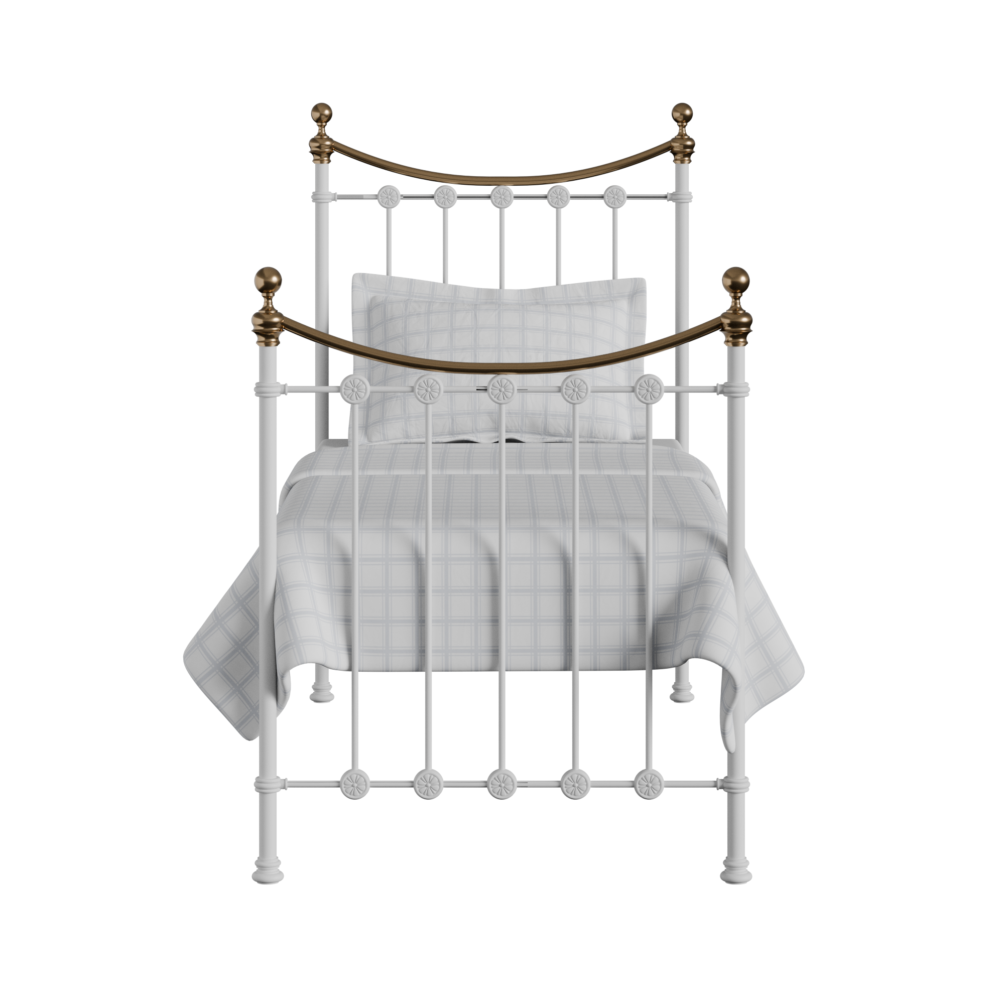 Carrick iron/metal single bed in white
