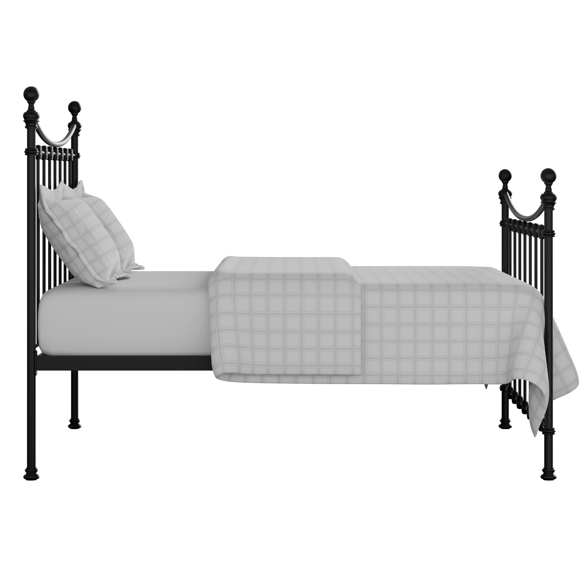 Carrick Solo iron/metal bed in black with Juno mattress