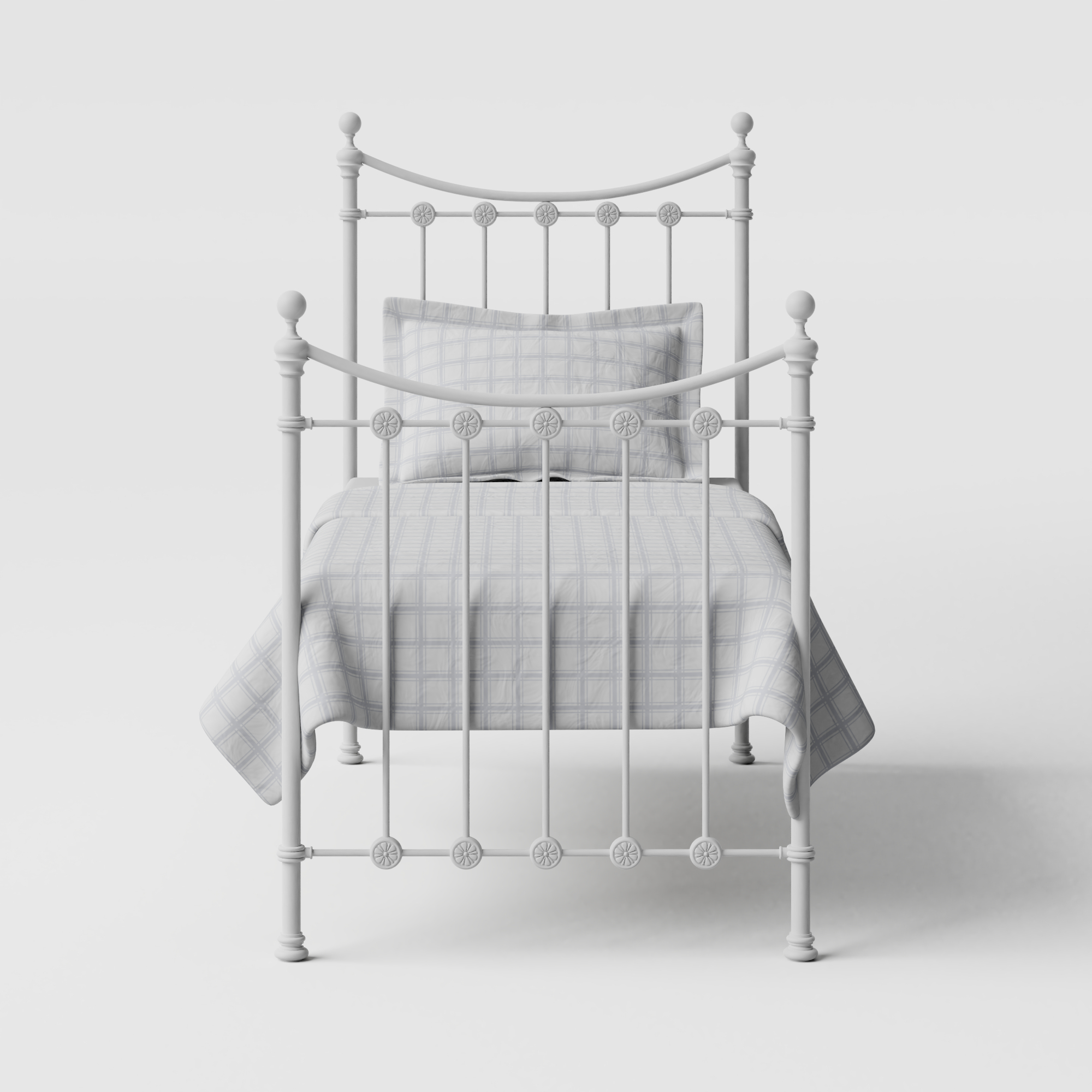Carrick Solo cama individual de metal en blanco