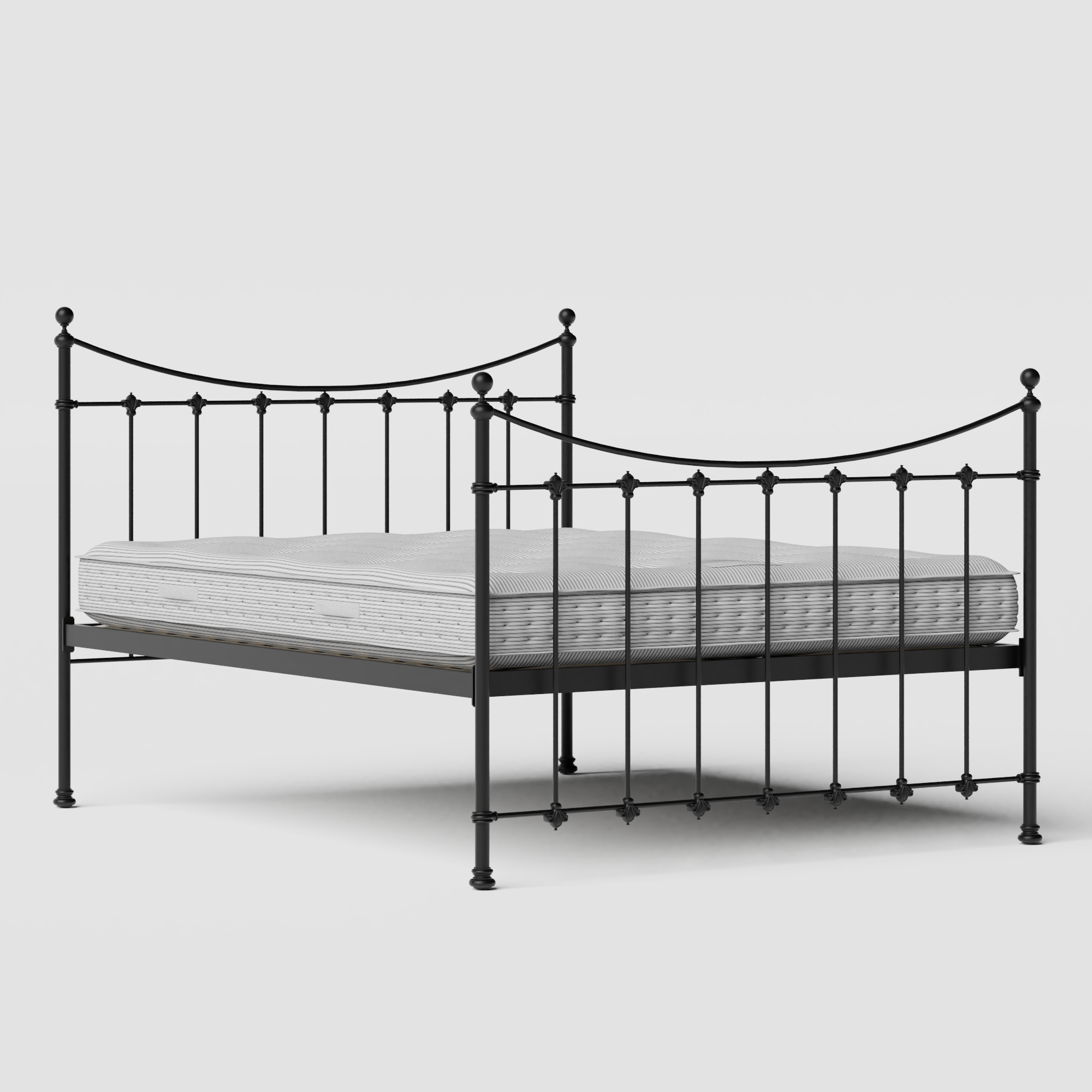 Chatsworth iron/metal bed in black with Juno mattress